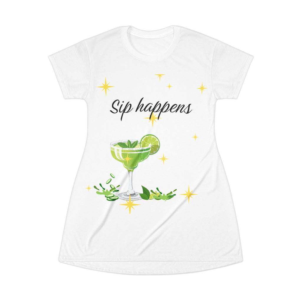 Sip Happens Funny Margarita TShirt Dress Summer Girls Trip