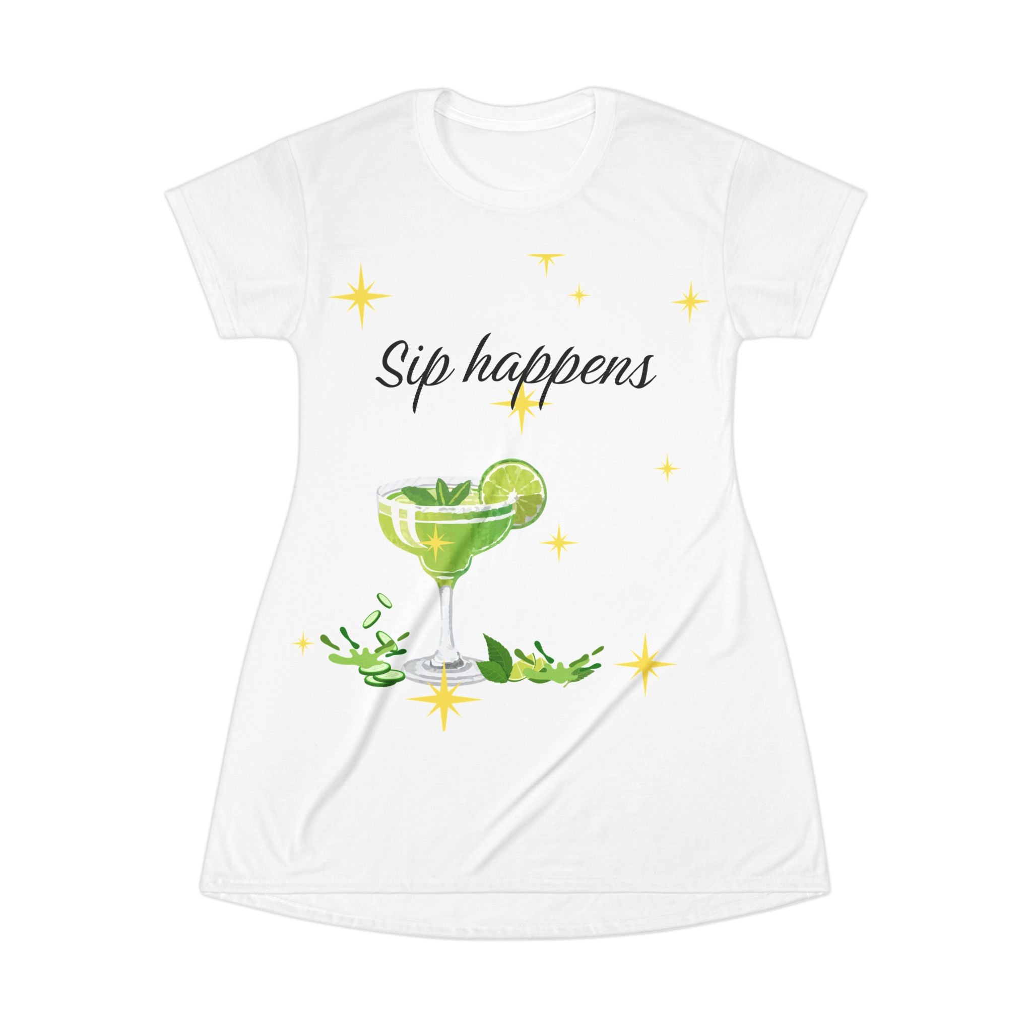 Sip Happens Funny Margarita TShirt Dress Summer Girls Trip