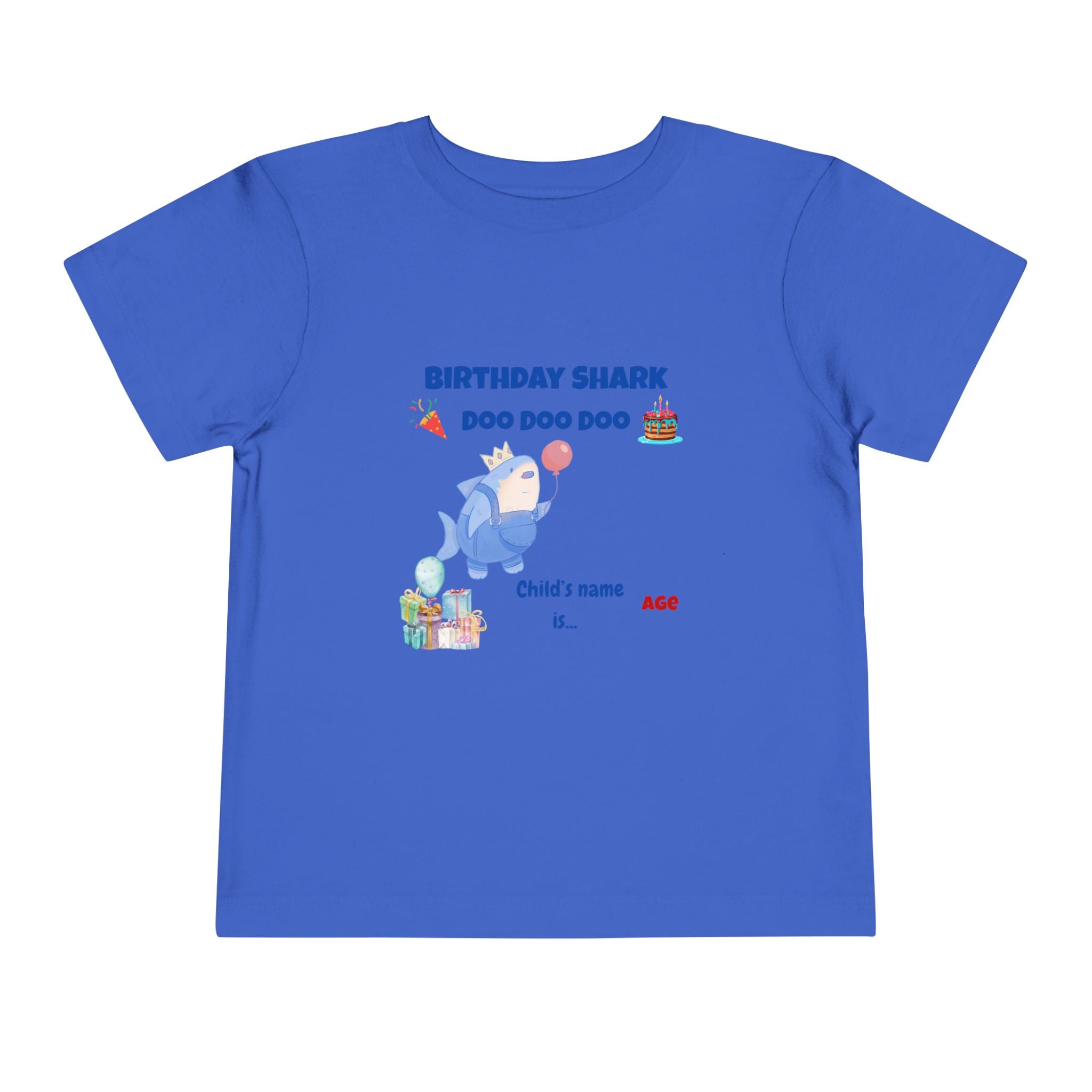 Personalized Birthday Shark TShirt for Kids  Custom Name and Age  Cute Ocean Theme Toddler Tee