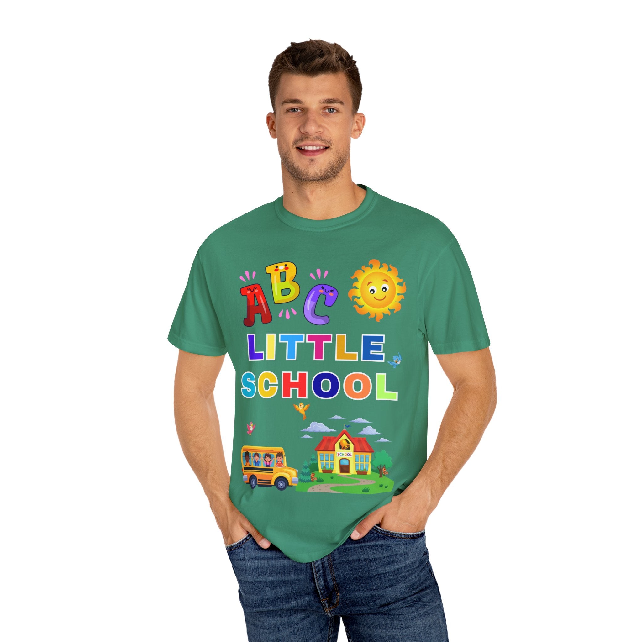 ABC Little School Unisex Garment-Dyed T-Shirt, Kids Learning Apparel, Back to School Shirt, Educational Gift, Fun Classroom Wear