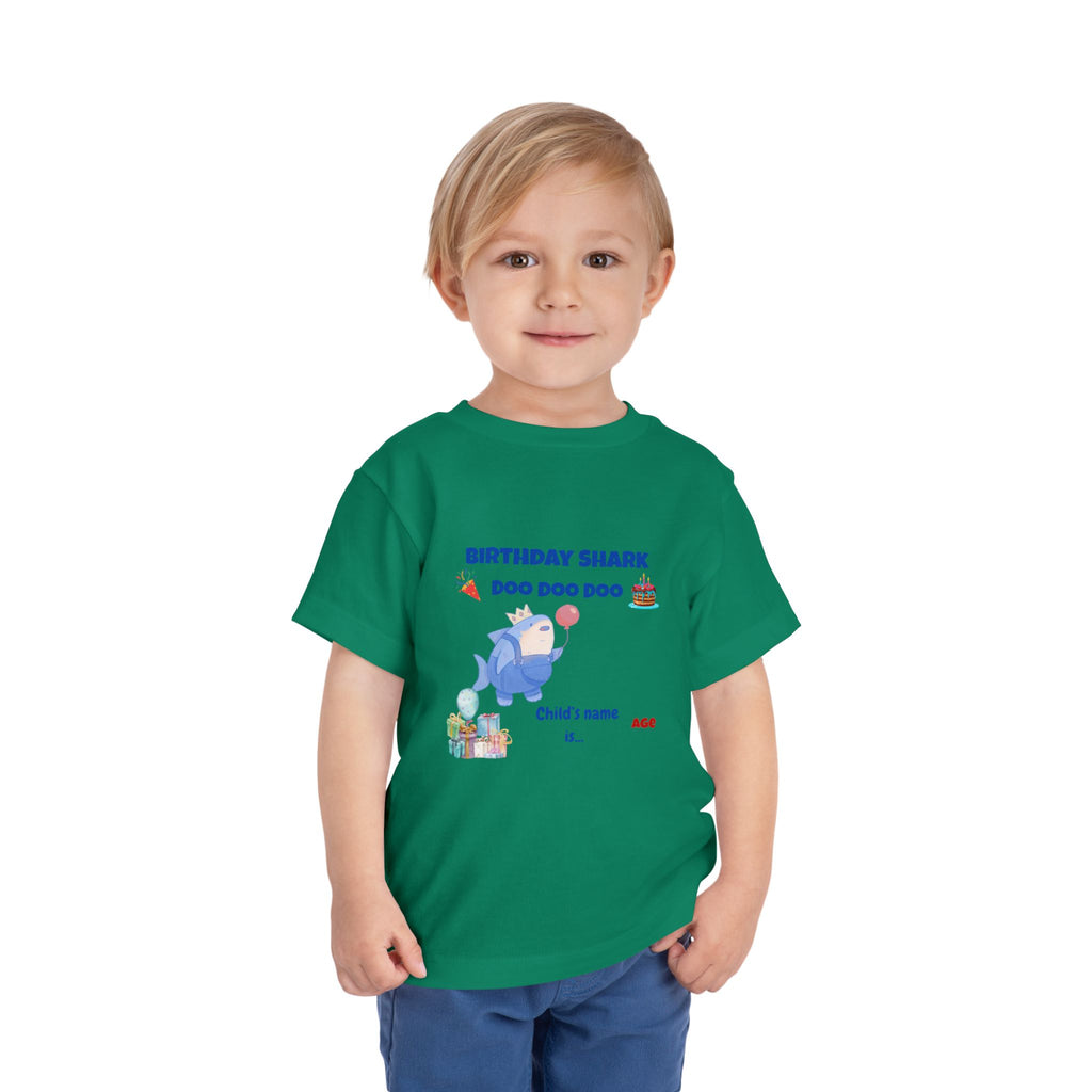 Personalized Birthday Shark TShirt for Kids  Custom Name and Age  Cute Ocean Theme Toddler Tee