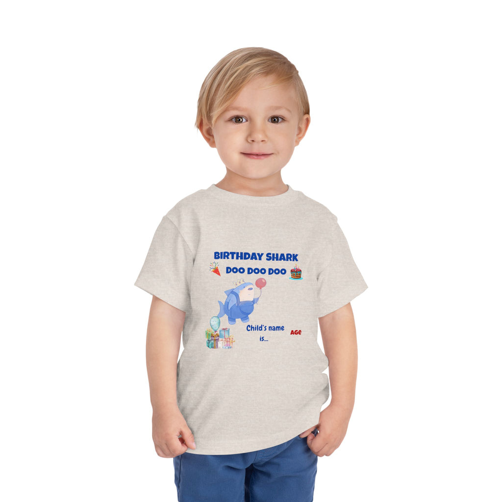 Personalized Birthday Shark TShirt for Kids  Custom Name and Age  Cute Ocean Theme Toddler Tee