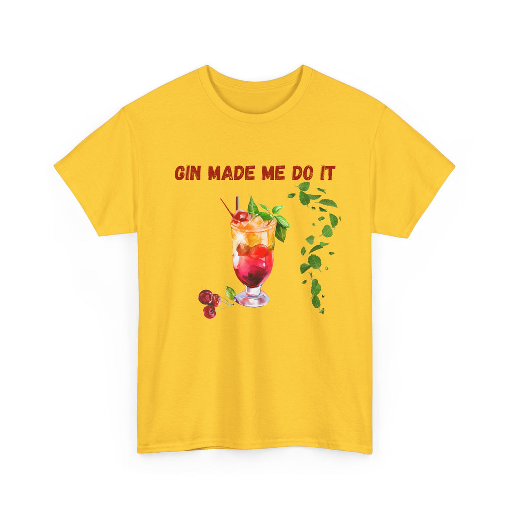 Funny Cocktail Shirt – “Gin Made Me Do It” | Unisex Graphic Tee | Summer Humor Gift
