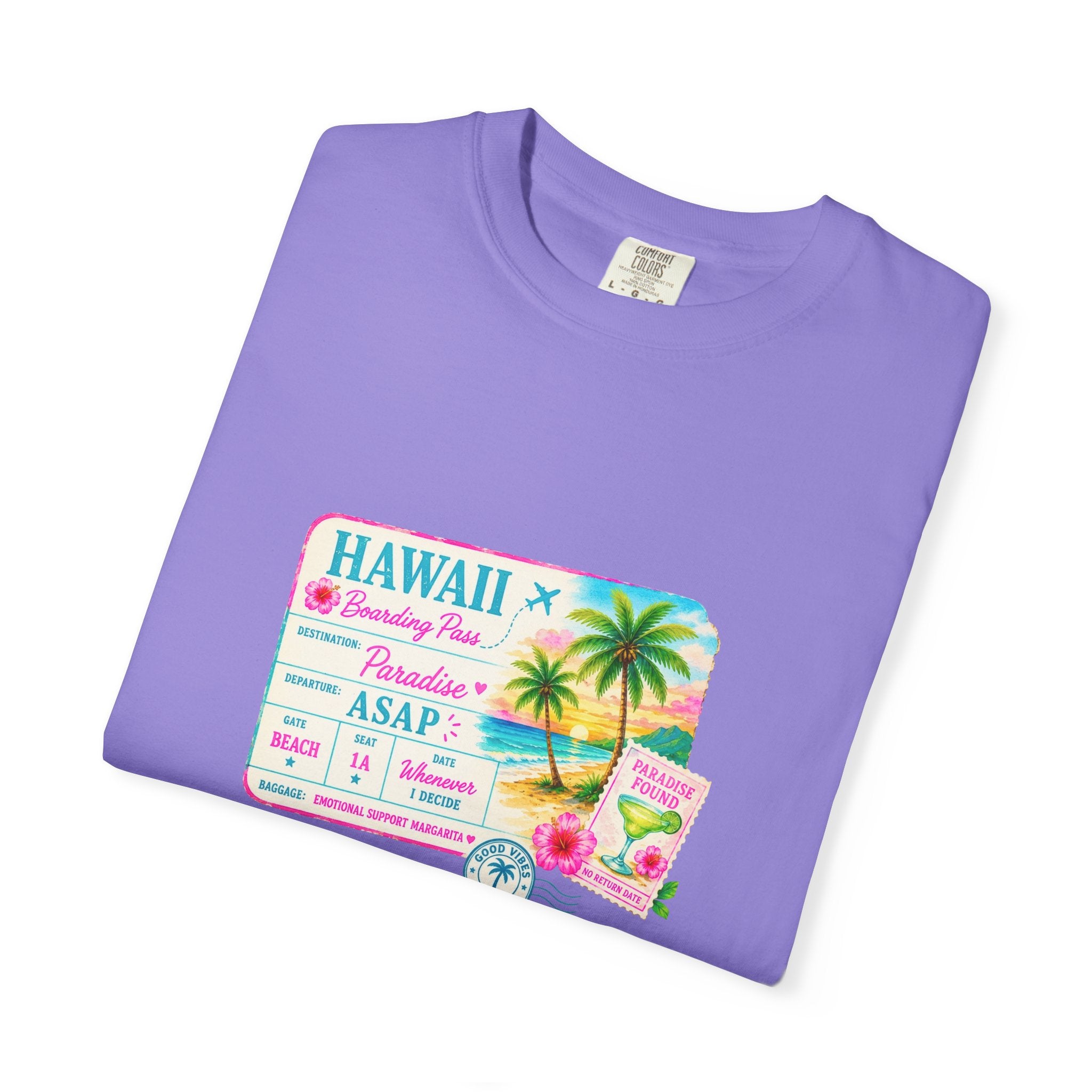 Hawaii Vacation Passport T-Shirt — Tropical Palm Retro Travel Tee