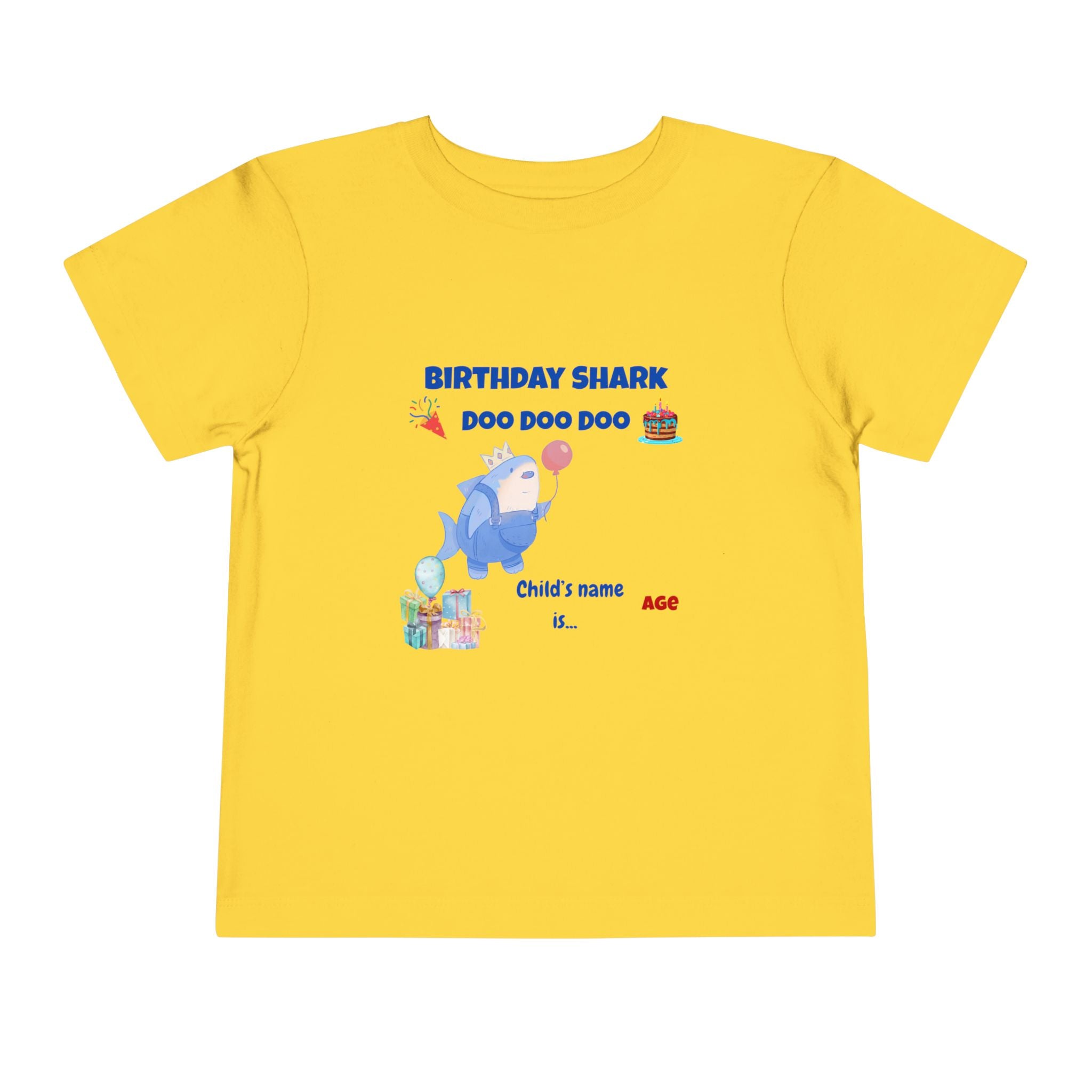 Personalized Birthday Shark TShirt for Kids  Custom Name and Age  Cute Ocean Theme Toddler Tee