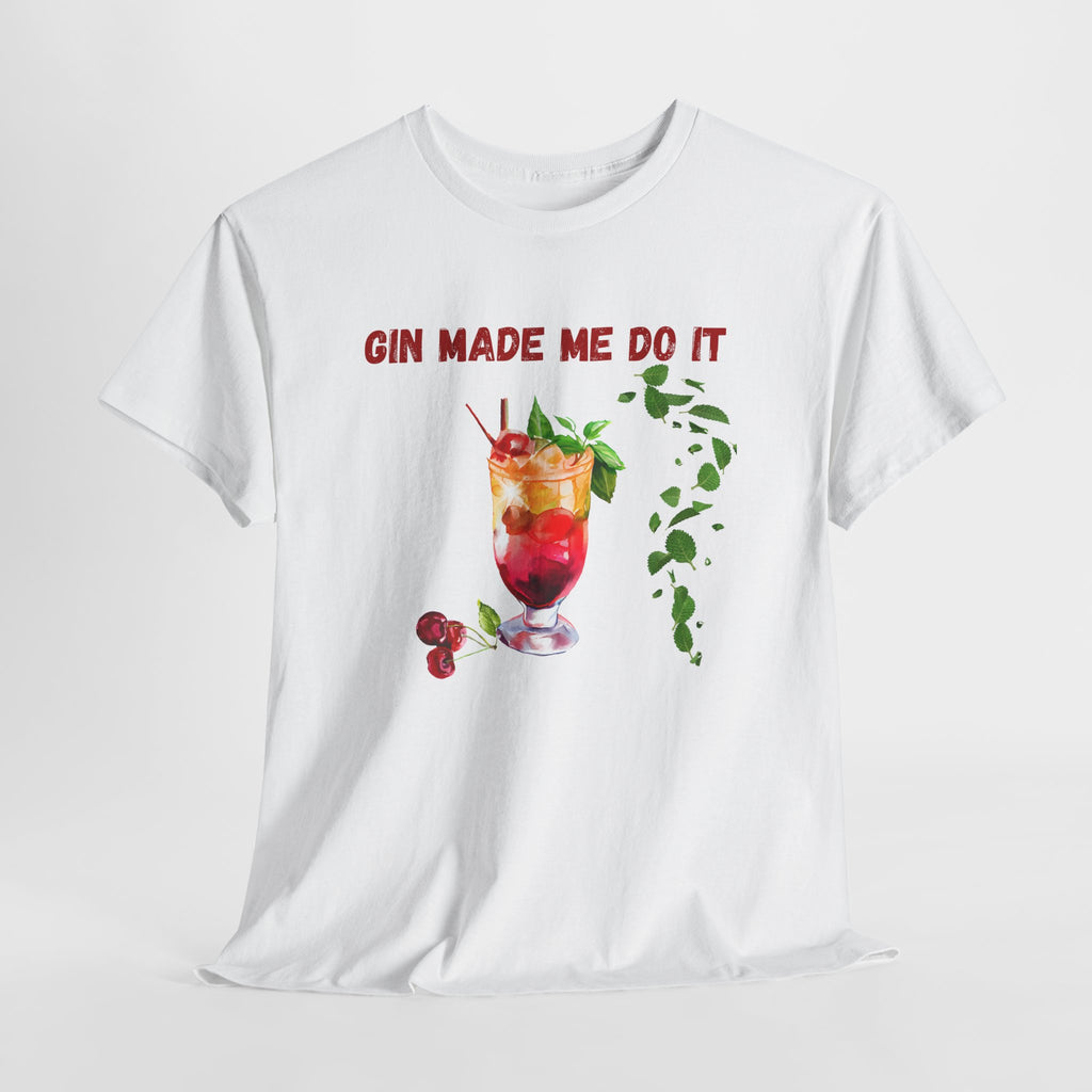 Funny Cocktail Shirt – “Gin Made Me Do It” | Unisex Graphic Tee | Summer Humor Gift