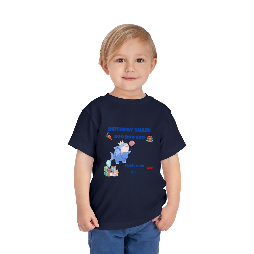 Personalized Birthday Shark TShirt for Kids  Custom Name and Age  Cute Ocean Theme Toddler Tee