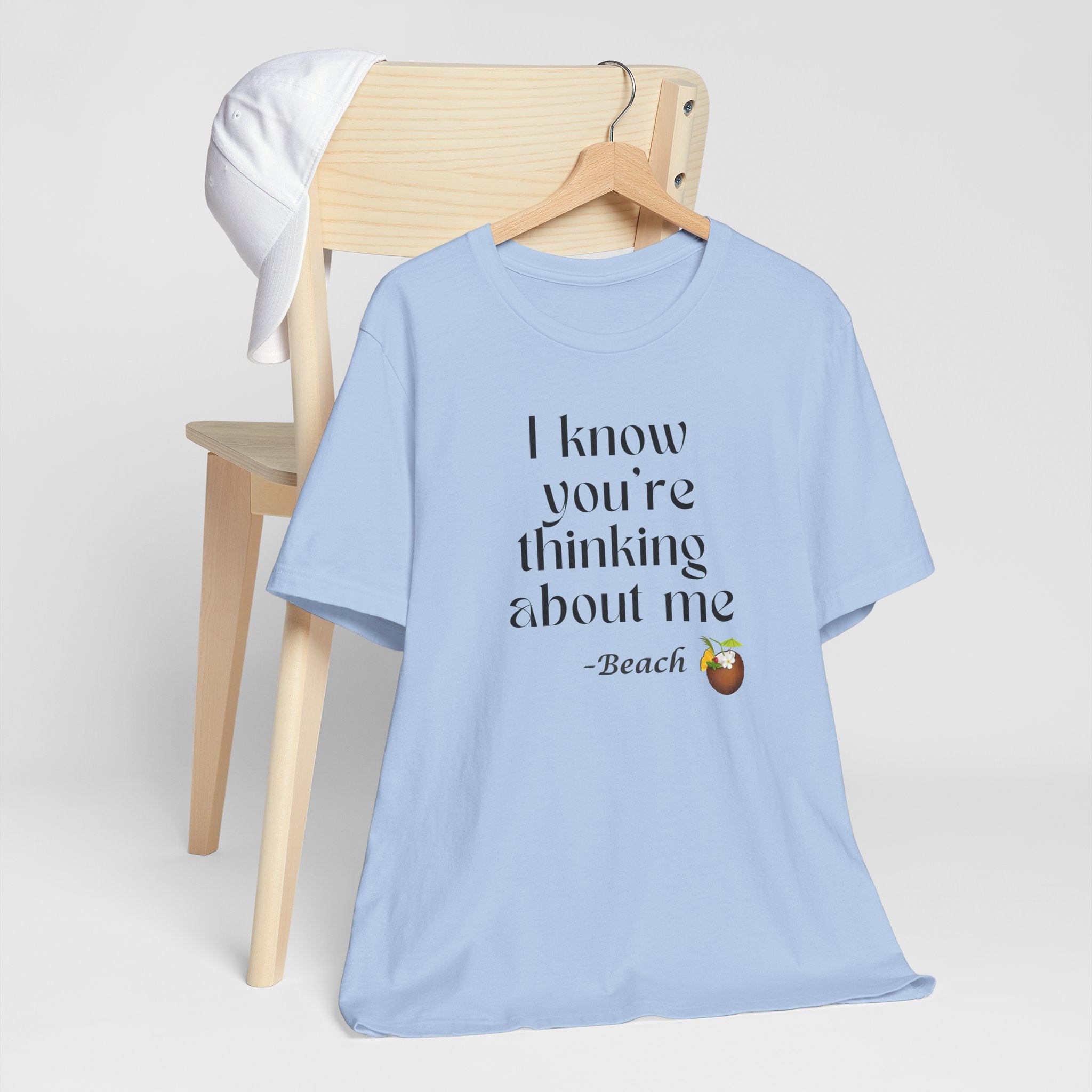 I know you're thinking about me Beach tee | Coconut drink graphic