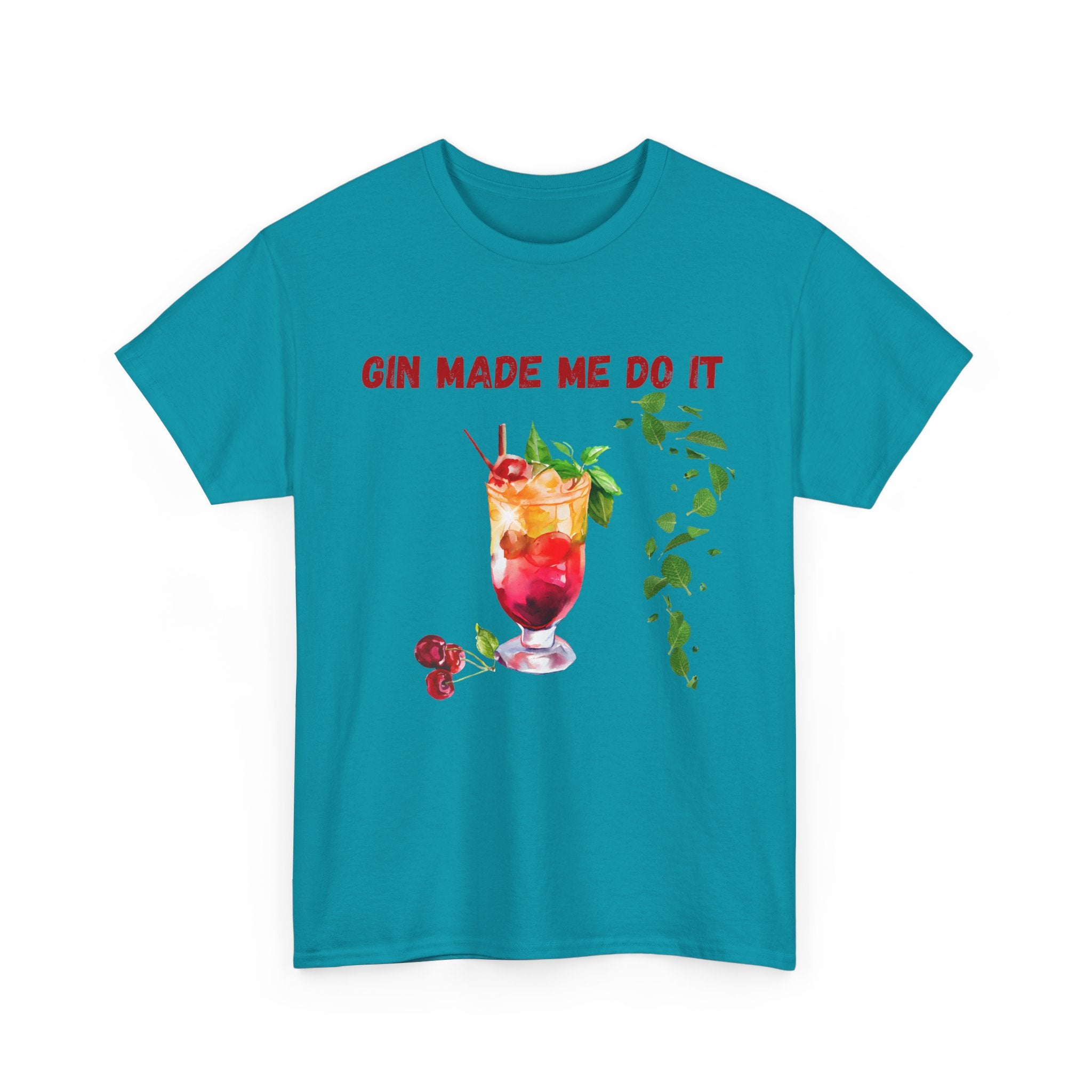 Gin Made Me Do It T-Shirt | Funny Cocktail Shirt | Unisex Graphic Tee for Summer Parties