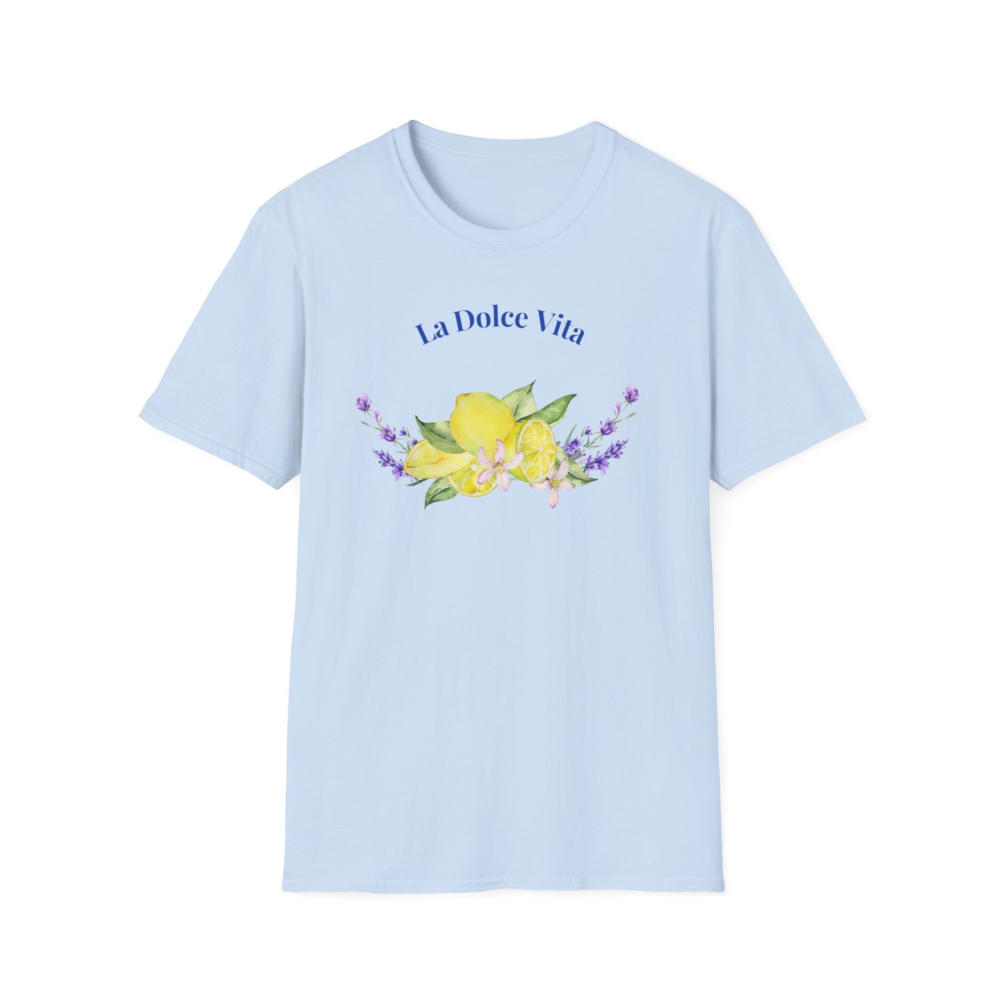 La Dolce Vita Graphic Tee | Floral Lemon & Lavender T-Shirt | Unisex Softstyle.