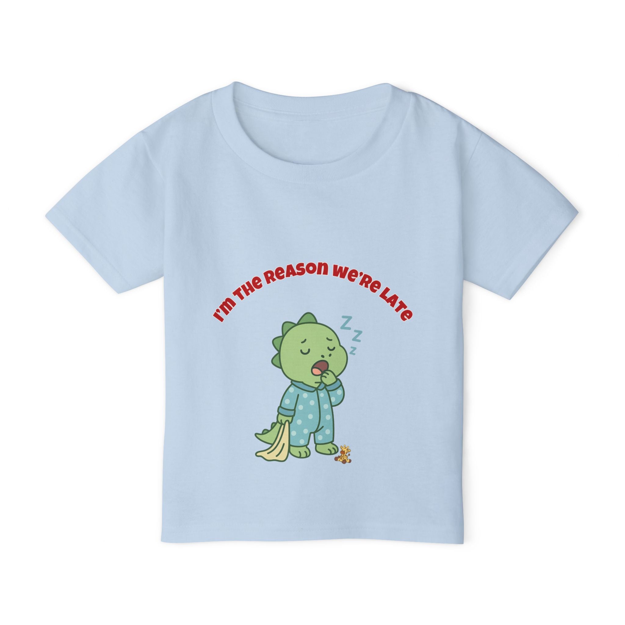 Im the Reason Were Late Cute Baby Dinosaur Toddler T Shirt Funny Sleepy Dino Kids Shirt Pajamas Theme