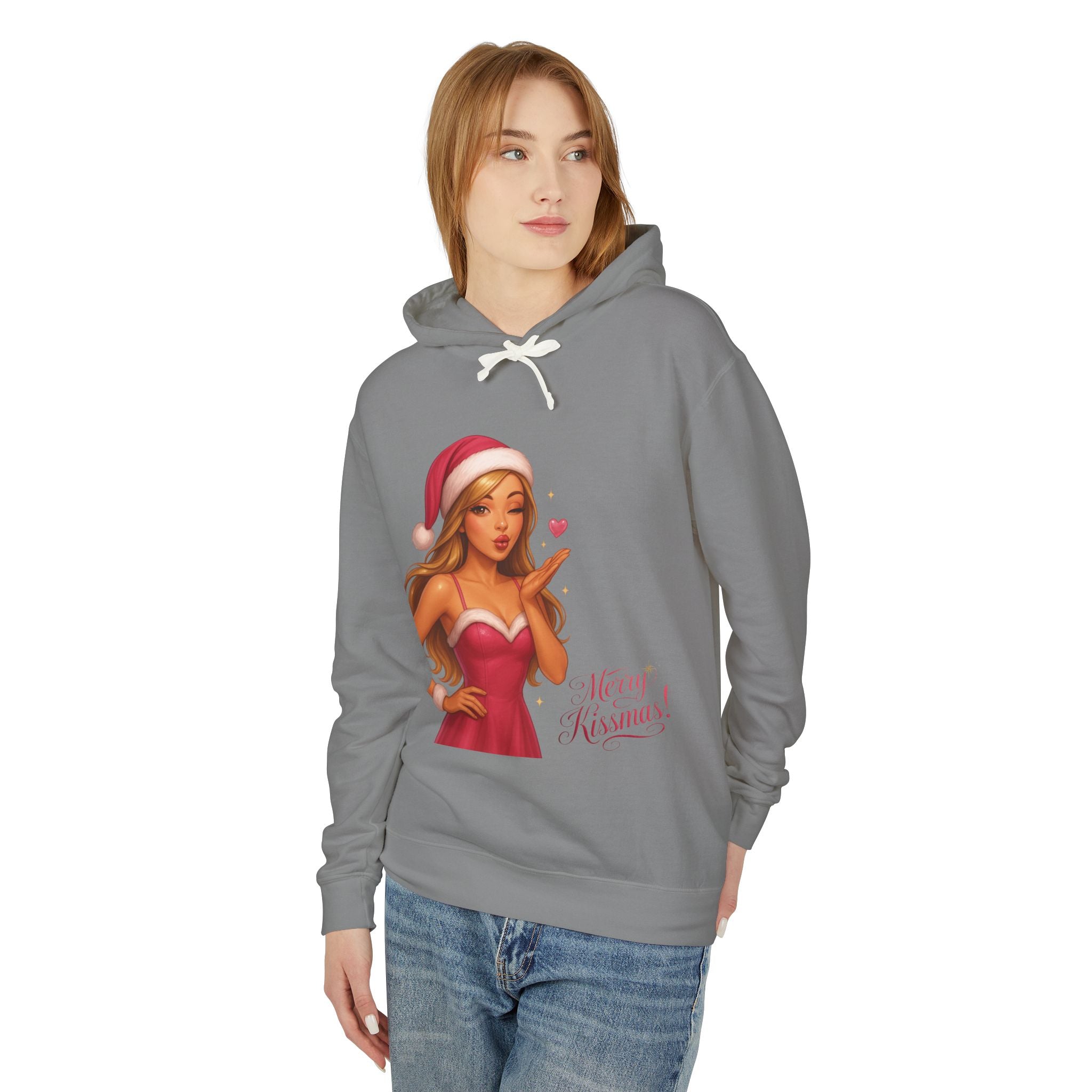 Pinup Santa Girl Christmas Hoodie | Merry Xmas Graphic Hoodie