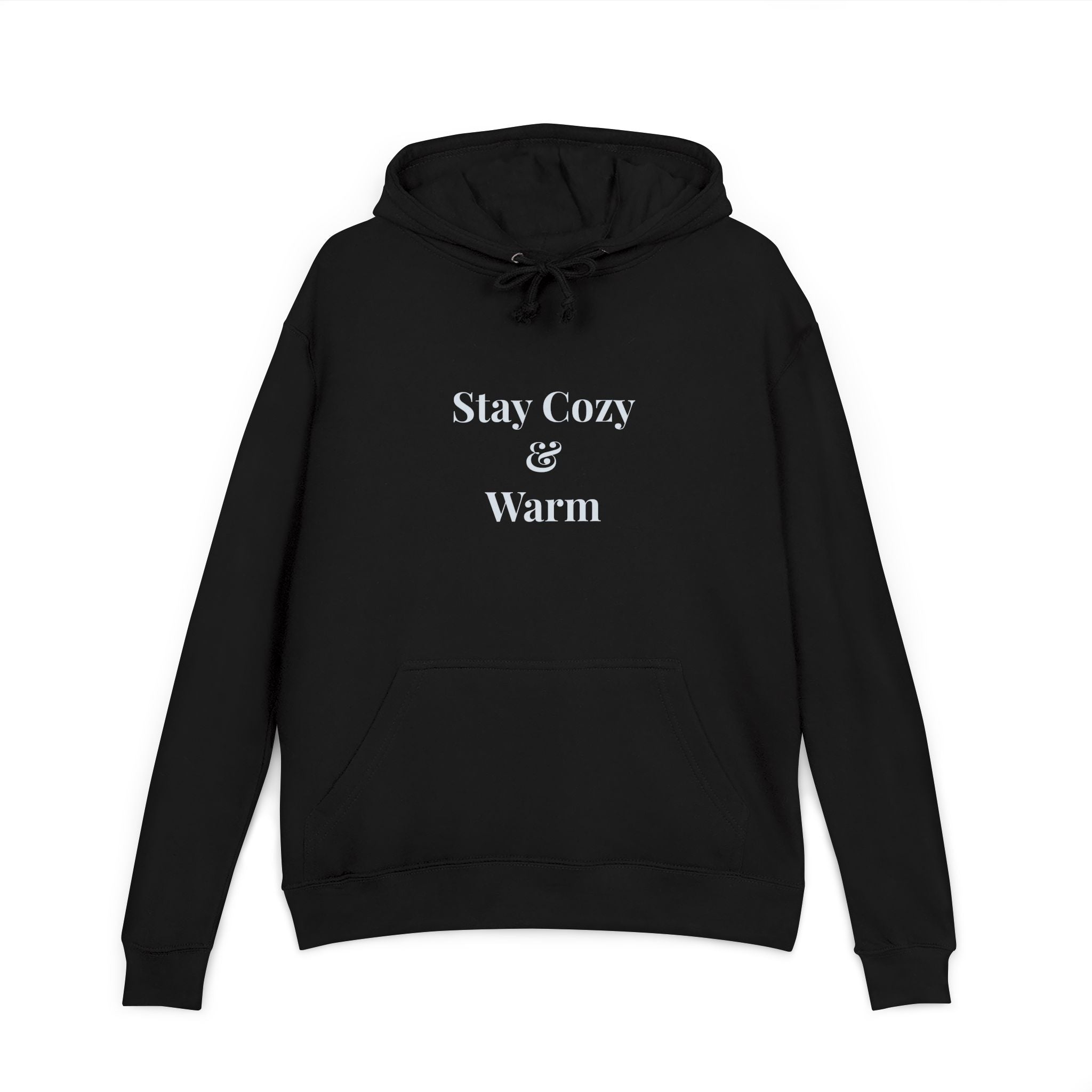 Stay Cozy & Warm Hoodie — Cozy Black French Terry Sweatshirt