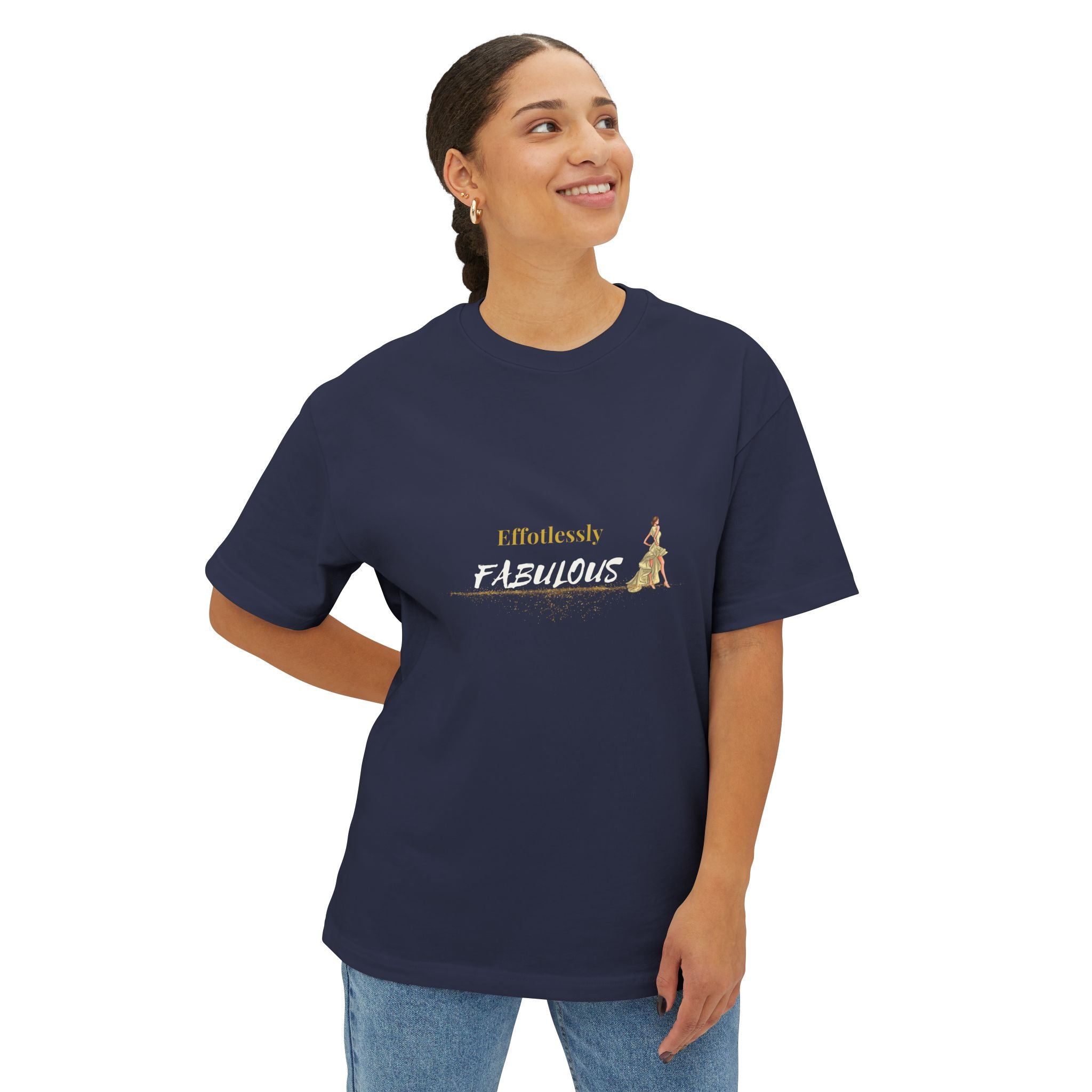 Effortlessly Fabulous T-Shirt | Gold Glam Graphic Tee for Women | Chic Confidence Shirt | Fashion Girl Power Top