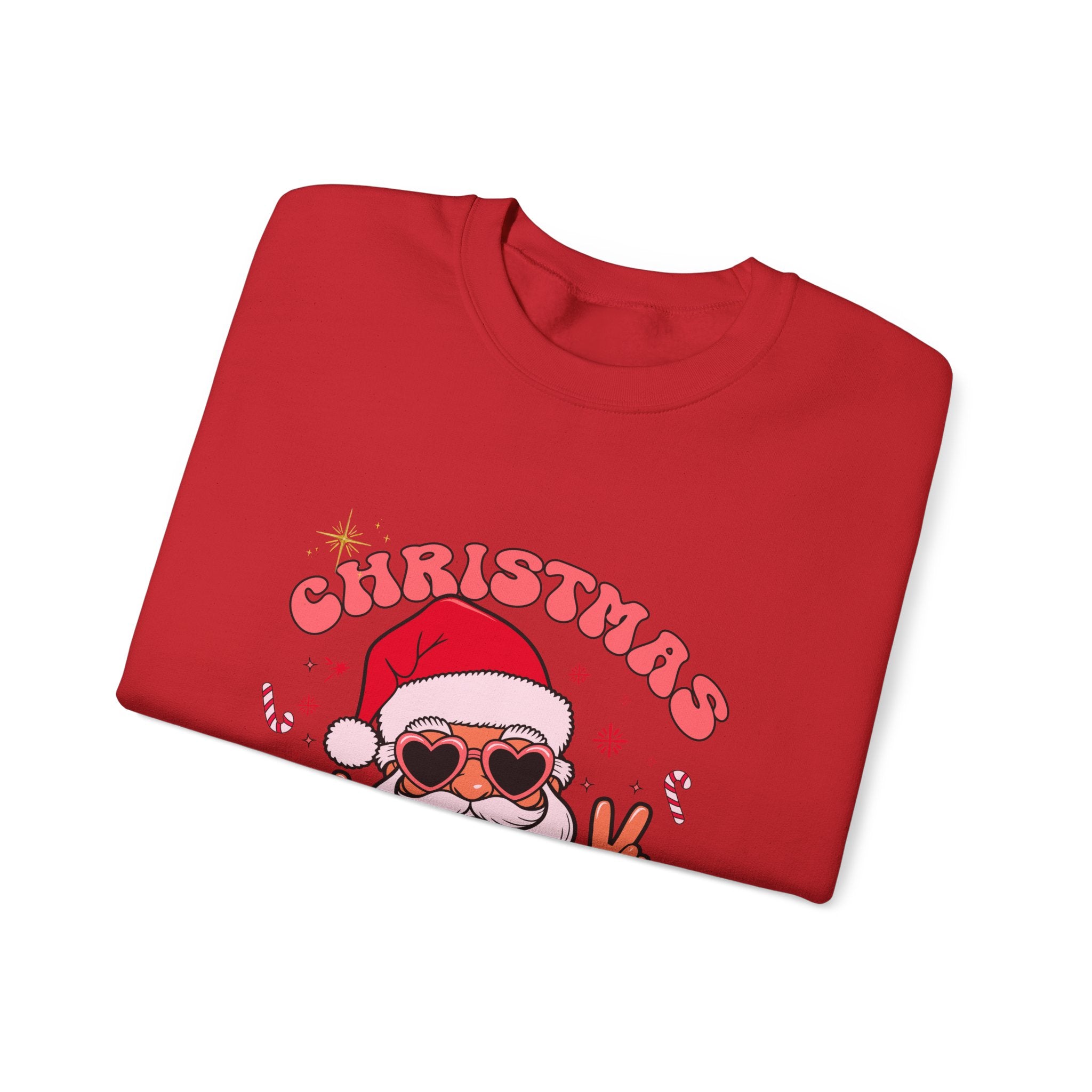 Christmas Vibes Santa Peace Sign Sweatshirt | Christmas Crewneck