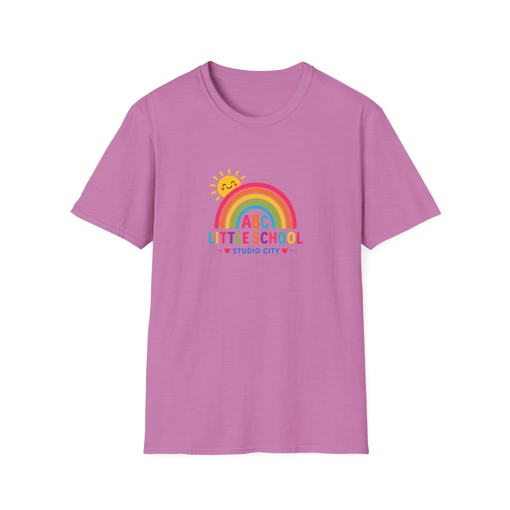 Kids Rainbow Preschool T‑Shirt — “ABC Little School” Sunny Day Tee