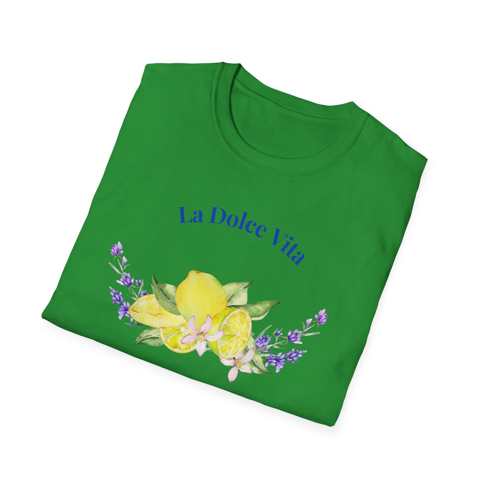 La Dolce Vita Graphic Tee | Floral Lemon & Lavender T-Shirt | Unisex Softstyle.