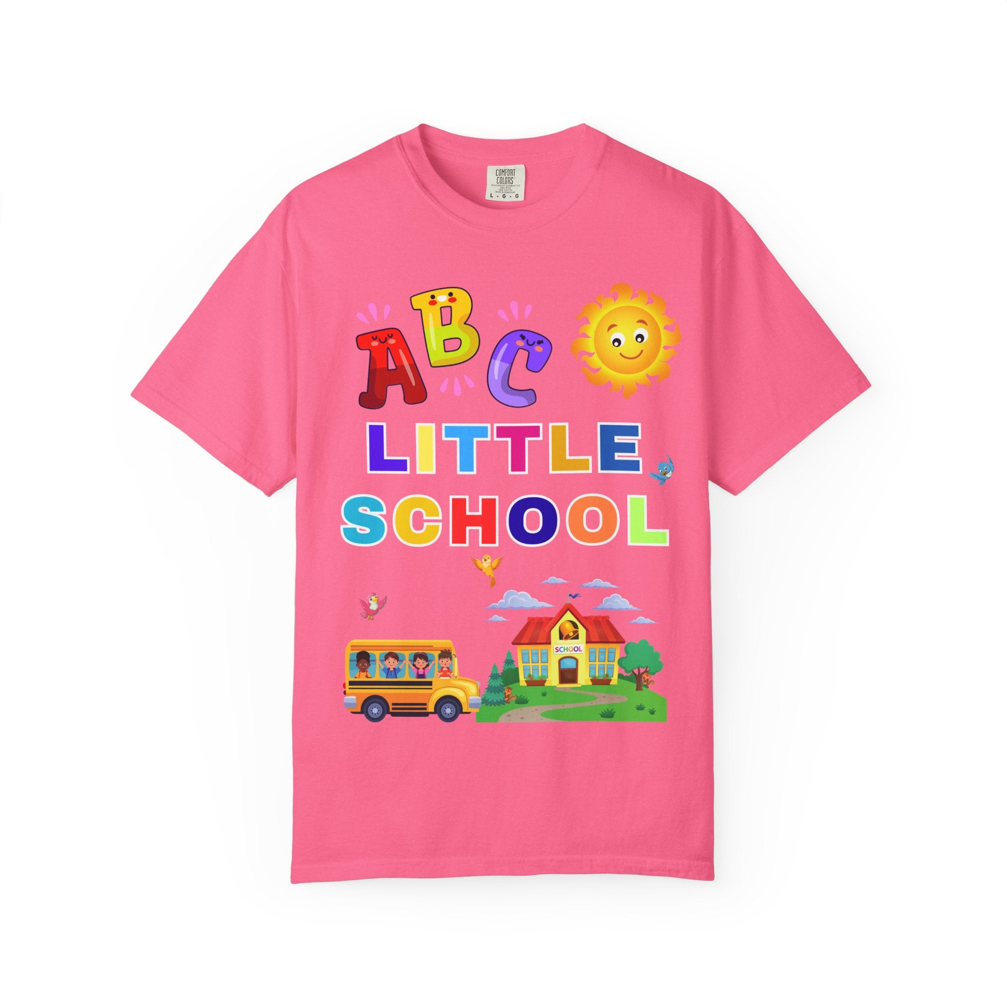 ABC Little School Unisex Garment-Dyed T-Shirt, Kids Learning Apparel, Back to School Shirt, Educational Gift, Fun Classroom Wear