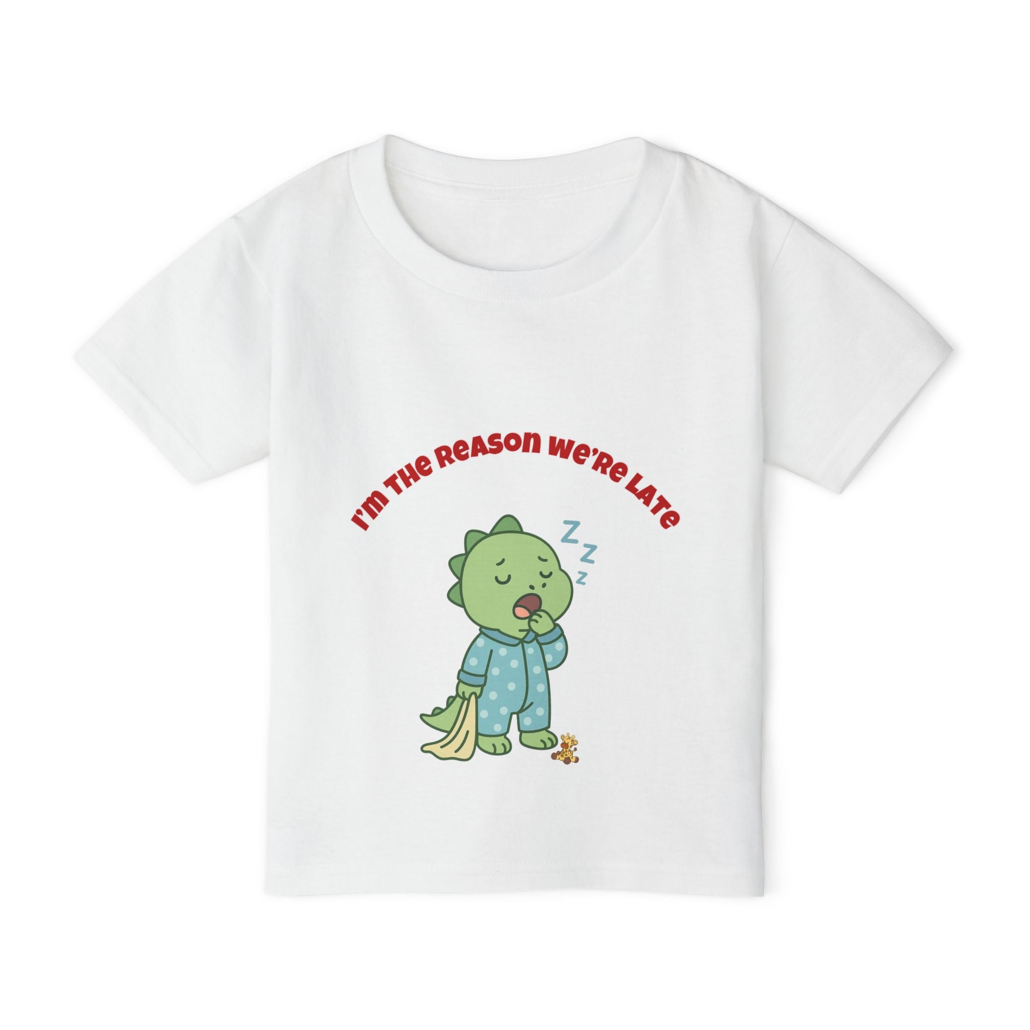 Im the Reason Were Late Cute Baby Dinosaur Toddler T Shirt Funny Sleepy Dino Kids Shirt Pajamas Theme