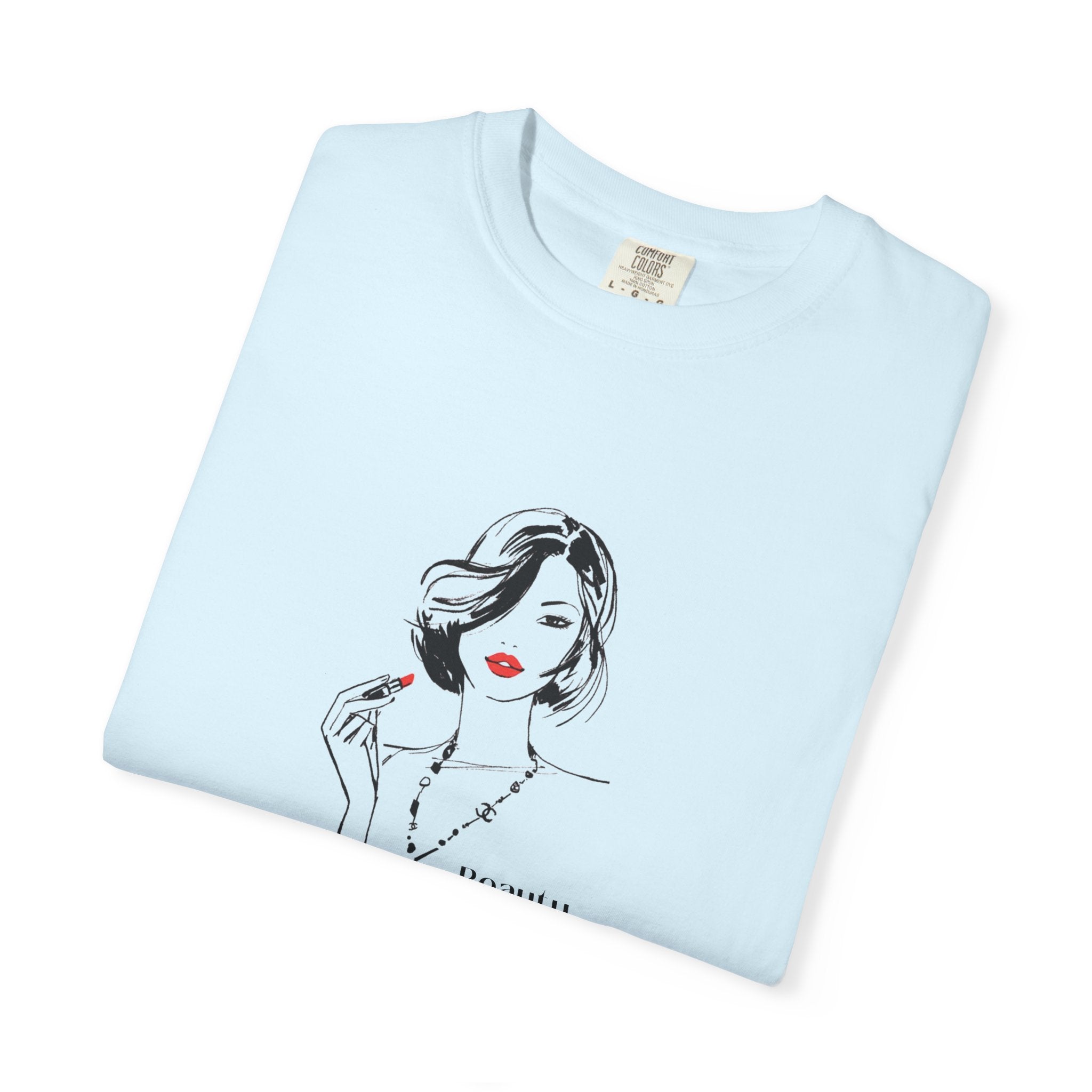Minimalist Fashion Illustration T-Shirt — 'Beauty Matters' Graphic Tee