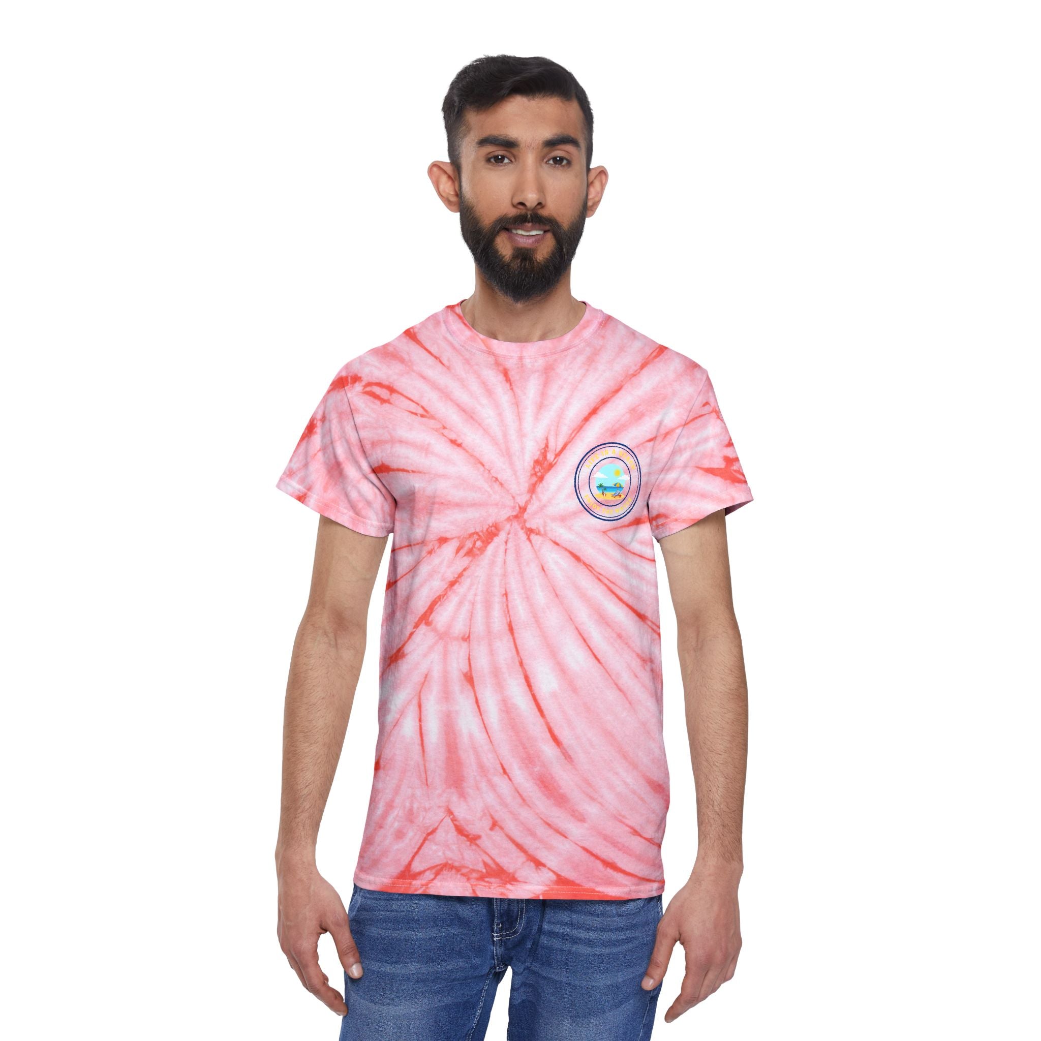 Hello Summer Tie-Dye Tee — Yellow Cyclone Graphic T-Shirt