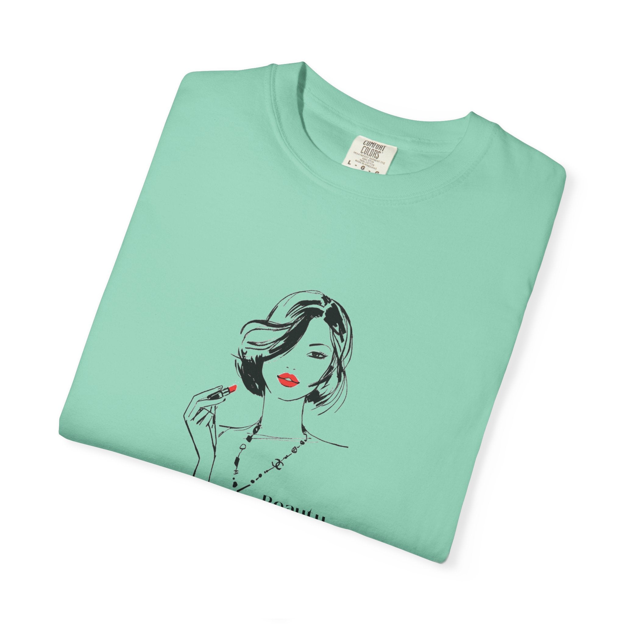 Minimalist Fashion Illustration T-Shirt — 'Beauty Matters' Graphic Tee