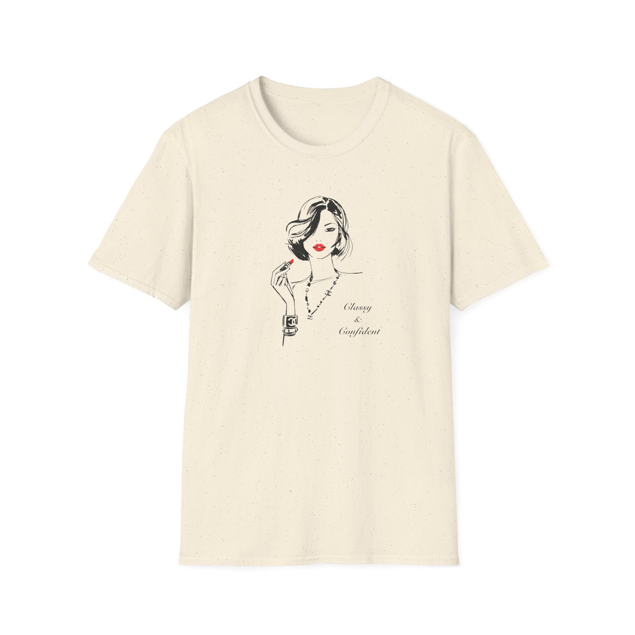 Classy & Confident Minimalist Woman Illustration T-Shirt