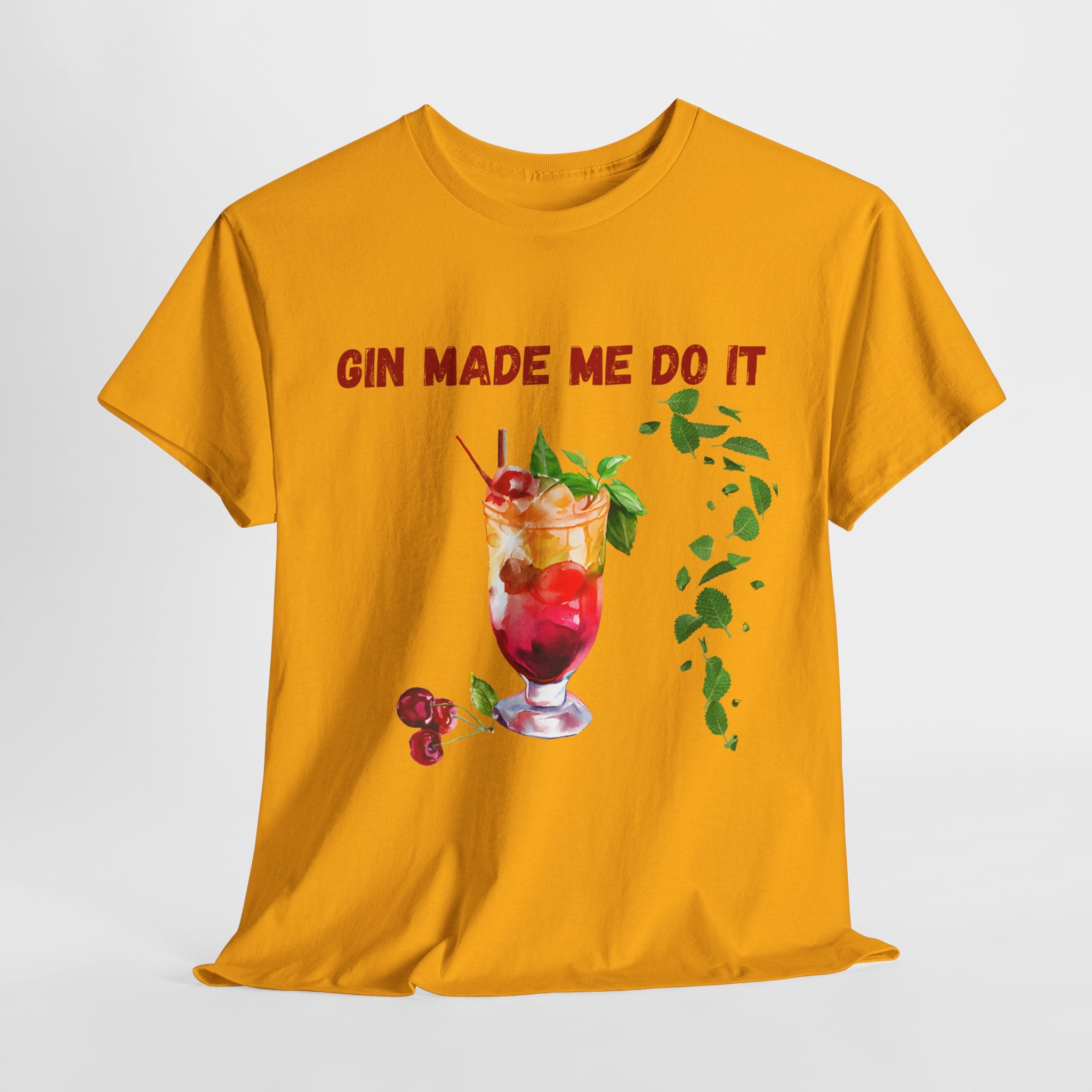 Gin Made Me Do It T-Shirt | Funny Cocktail Shirt | Unisex Graphic Tee for Summer Parties