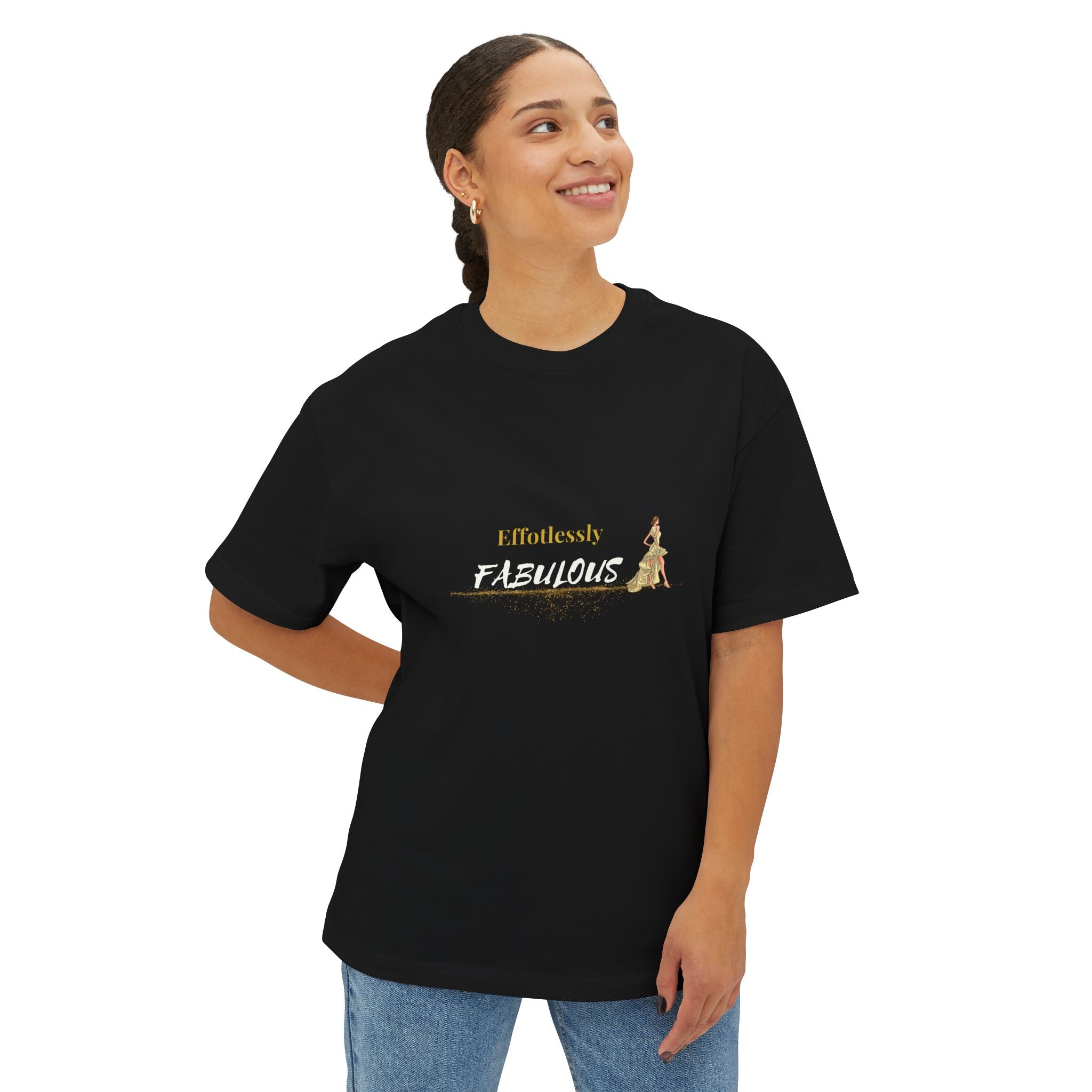 Effortlessly Fabulous T-Shirt | Gold Glam Graphic Tee for Women | Chic Confidence Shirt | Fashion Girl Power Top
