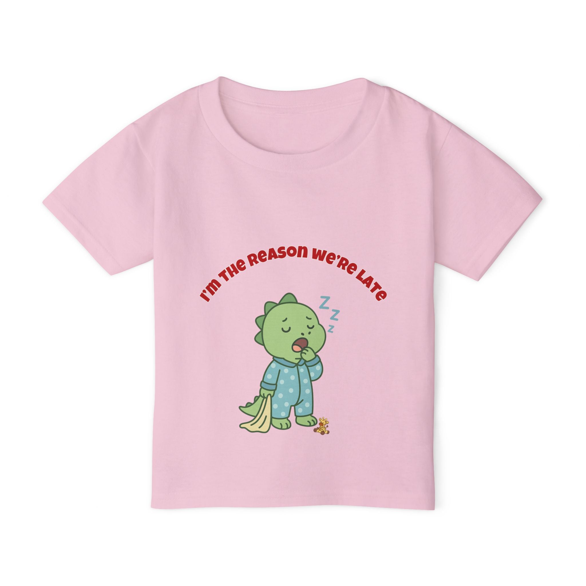 Im the Reason Were Late Cute Baby Dinosaur Toddler T Shirt Funny Sleepy Dino Kids Shirt Pajamas Theme