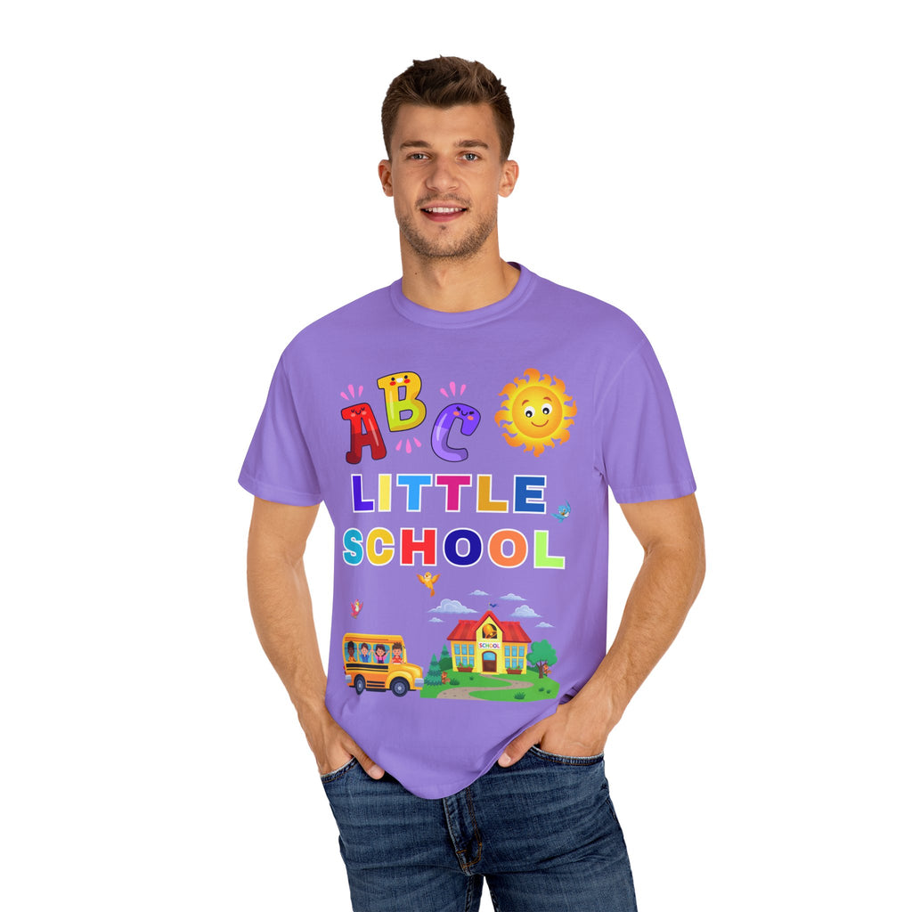 ABC Little School Unisex Garment-Dyed T-Shirt, Kids Learning Apparel, Back to School Shirt, Educational Gift, Fun Classroom Wear