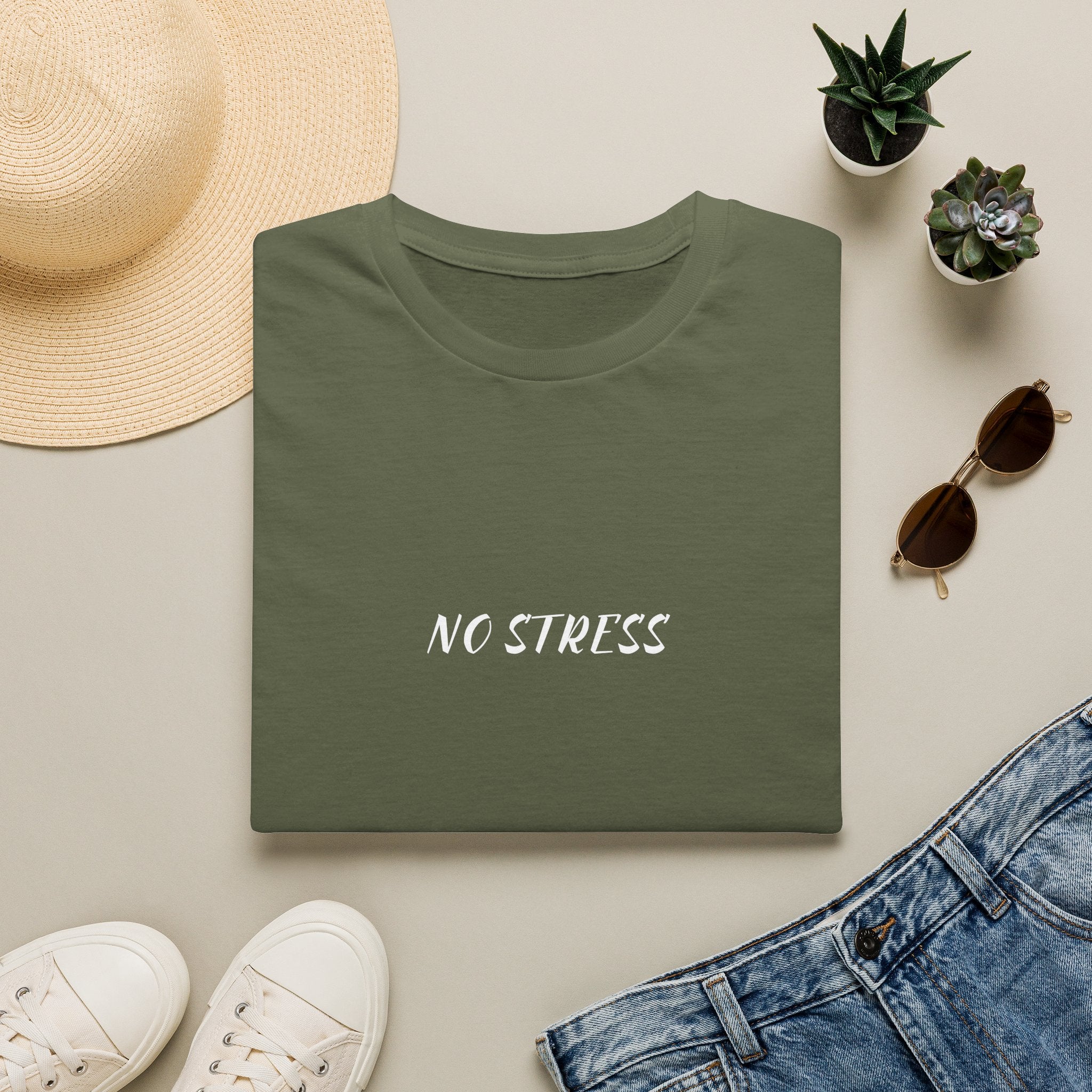No Stress Tee | Minimalist Quote Shirt | Casual Everyday Graphic T-Shirt