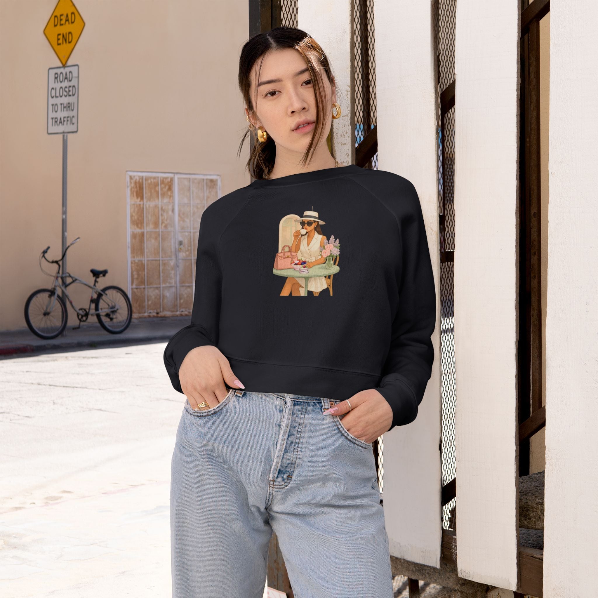 Parisian Fashion Girl Sweatshirt  Elegant French Inspired Cozy Chic Pullover