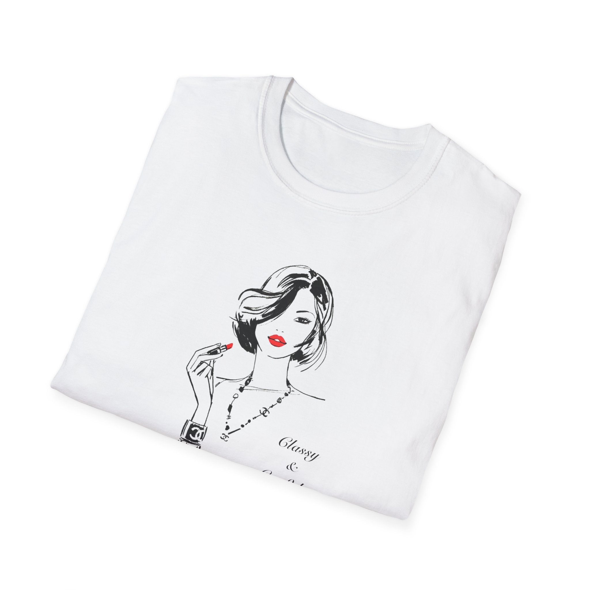 Classy & Confident Minimalist Woman Illustration T-Shirt