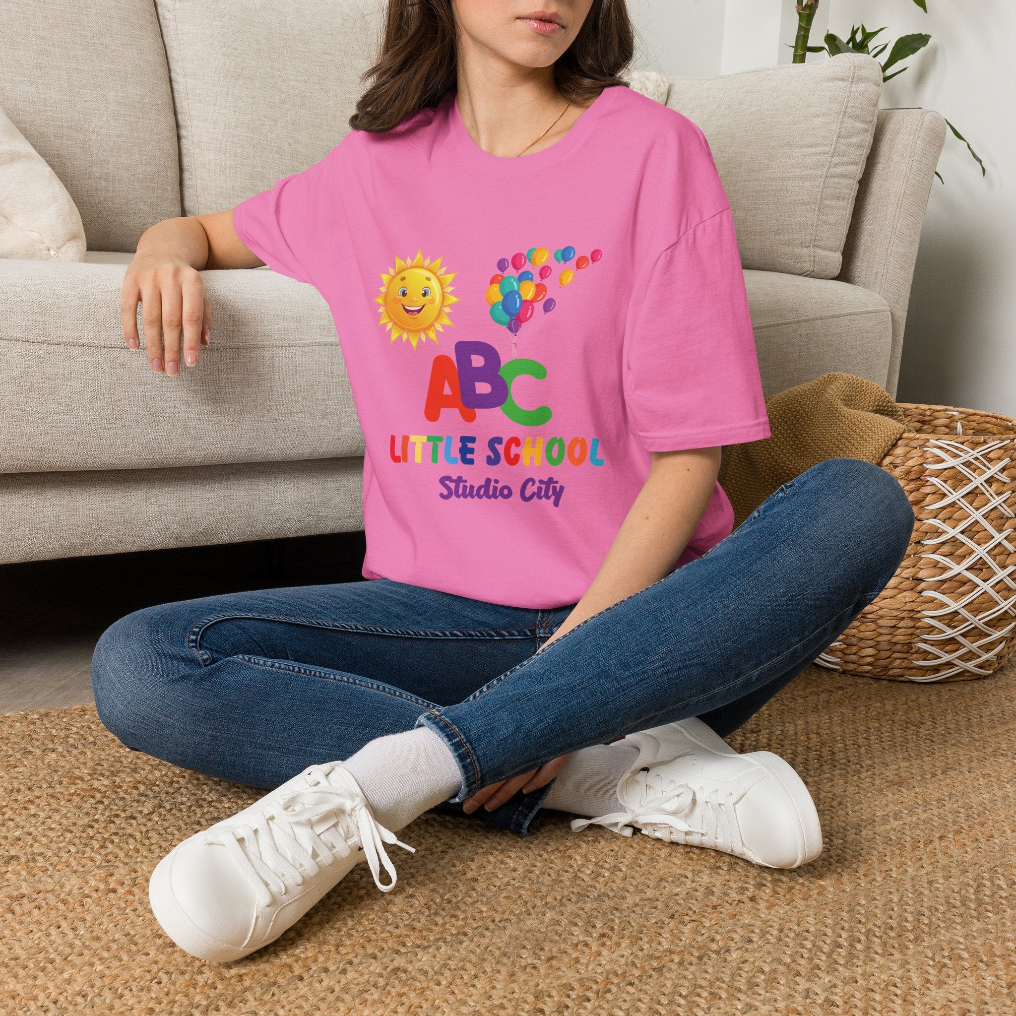Kids ABC T-Shirt — Little School Sun & Balloons Preschool Tee