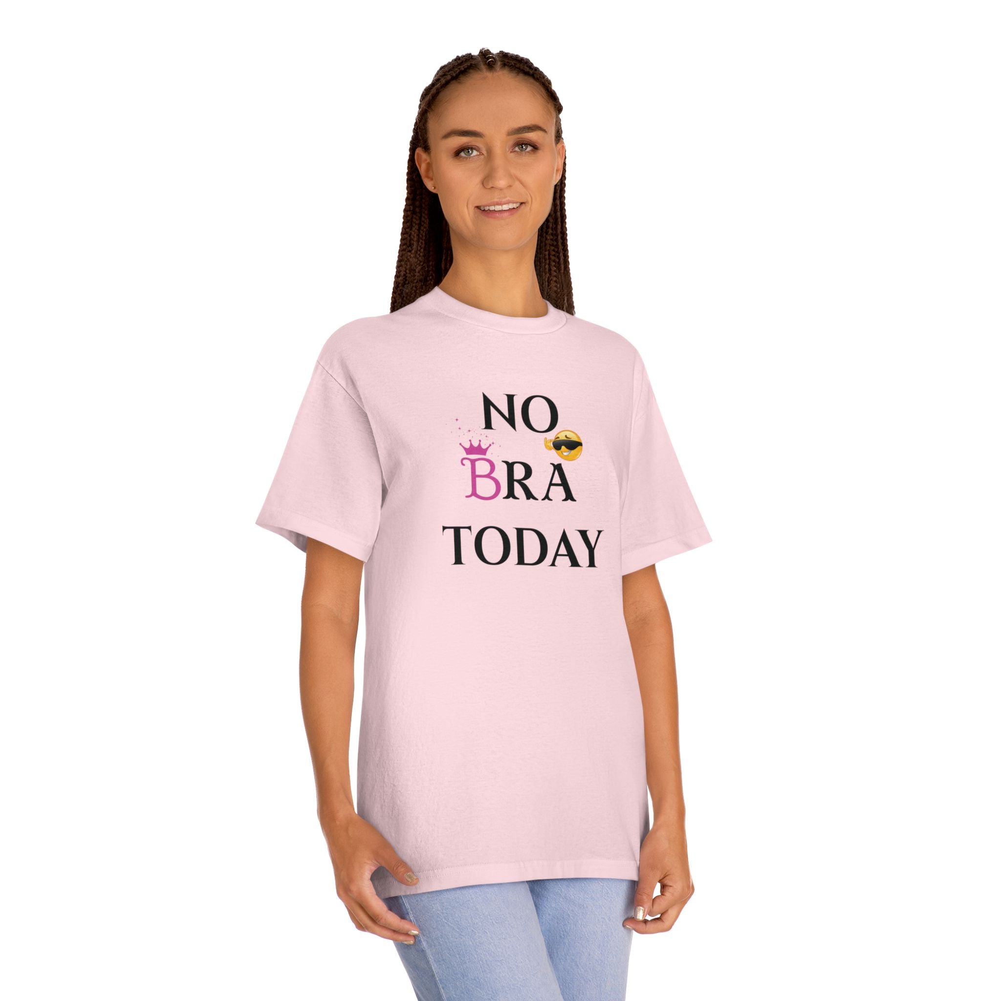 No Bra Today Unisex Classic Tee - Comfy T-Shirt for Relaxation, Casual Wear, Gifts, Self-Care, Fun Days