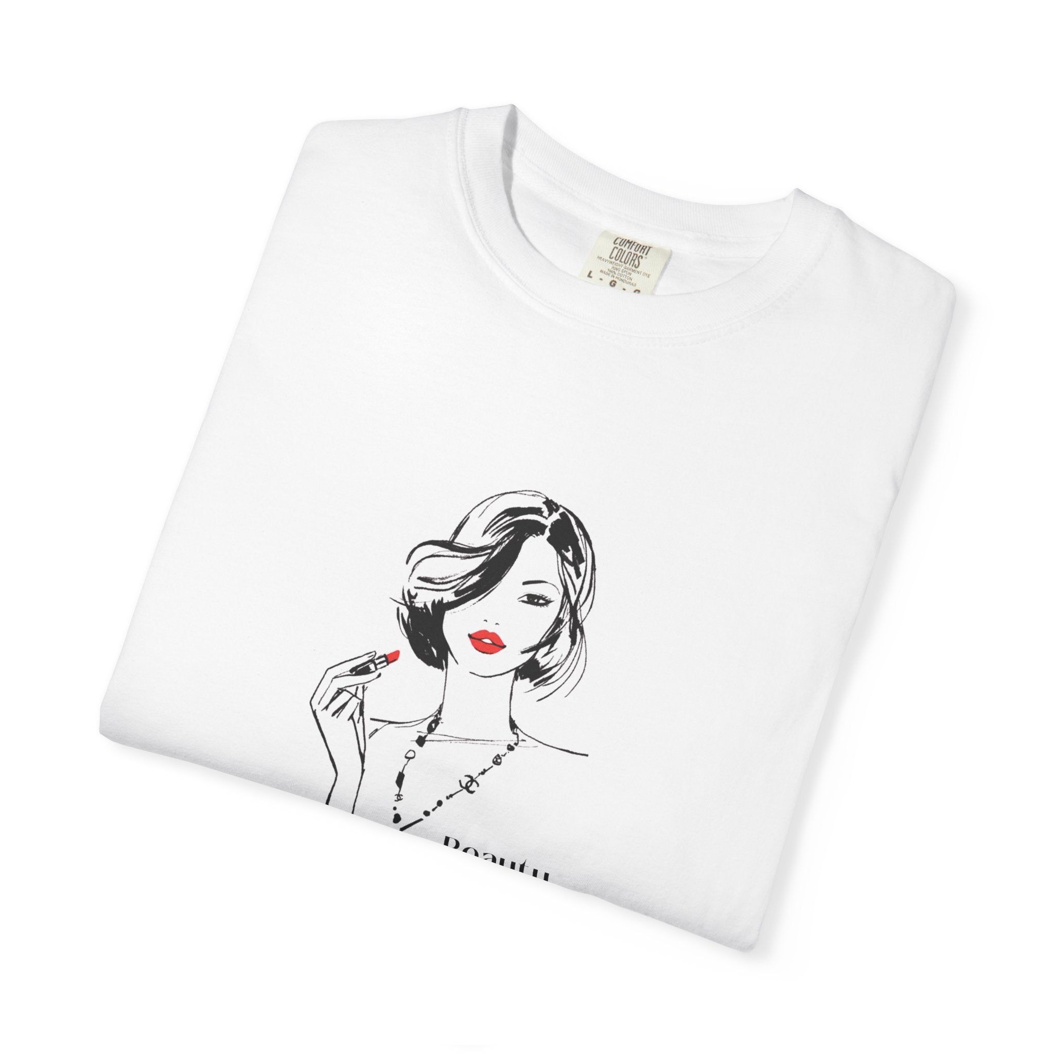 Minimalist Fashion Illustration T-Shirt — 'Beauty Matters' Graphic Tee