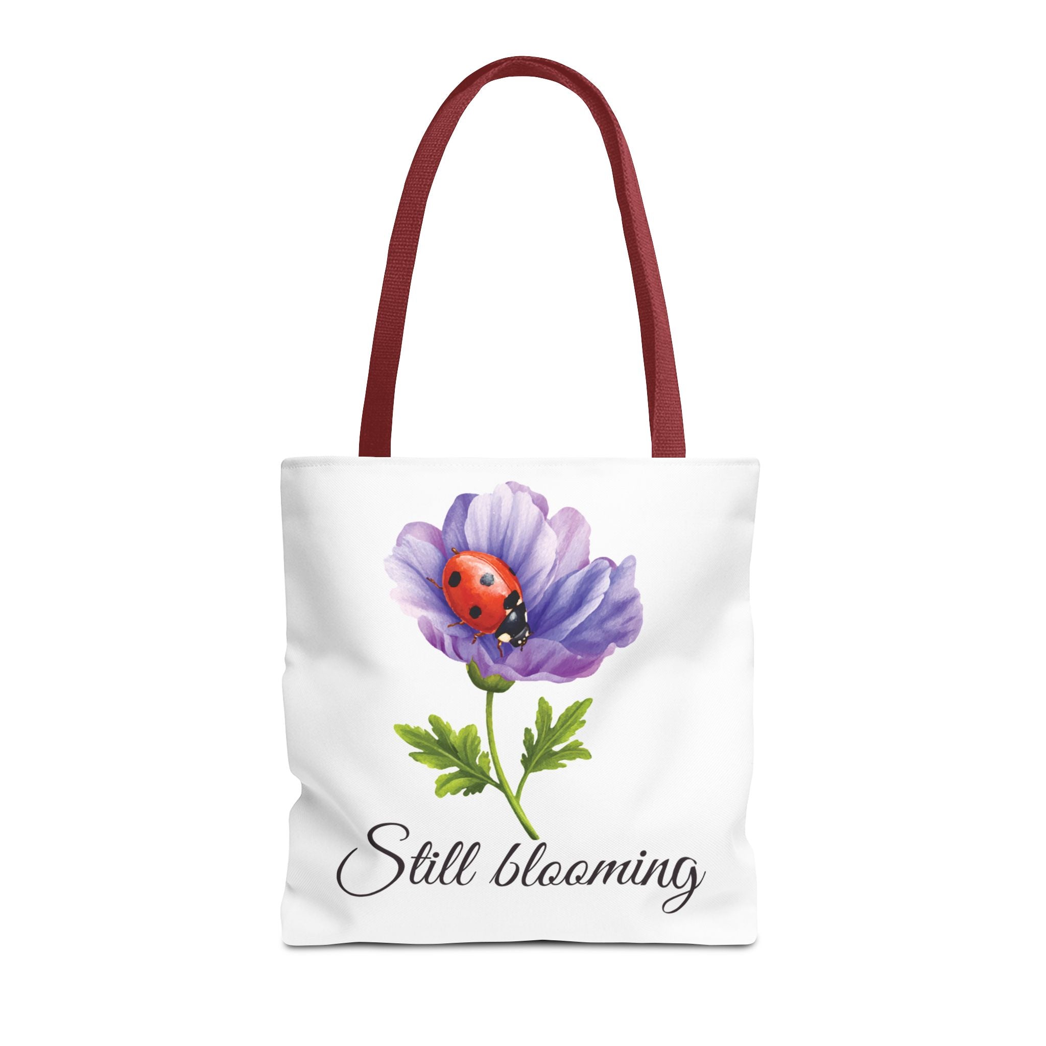 Still Blooming Tote Bag, Aesthetic Canvas Tote Bag, Cute Everyday Bag, Floral Ladybug Tote, Soft Life Gift