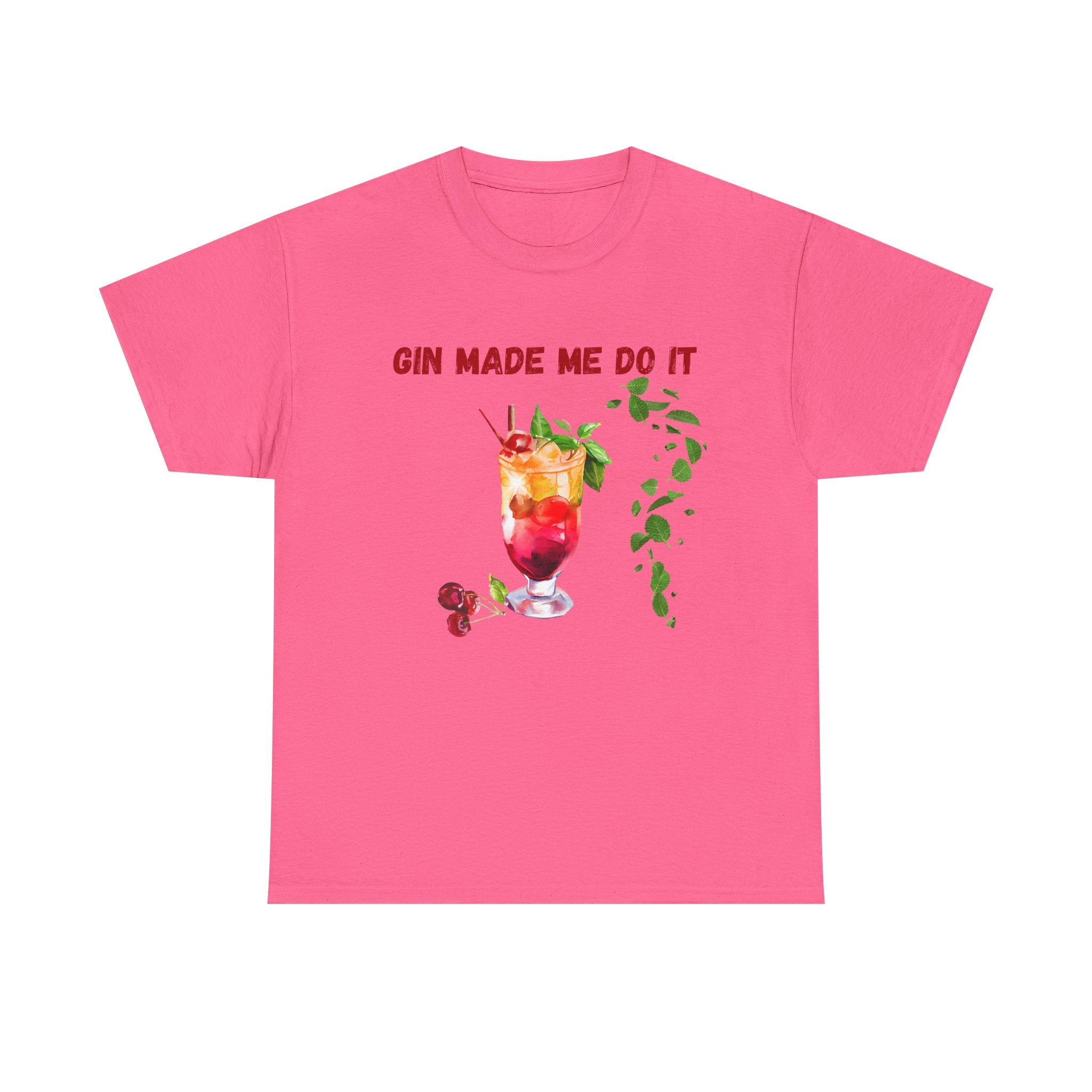 Gin Made Me Do It T-Shirt | Funny Cocktail Shirt | Unisex Graphic Tee for Summer Parties