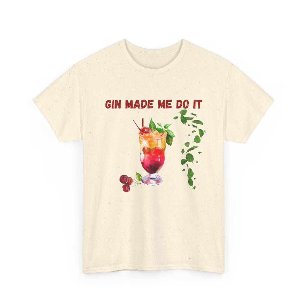 Funny Cocktail Shirt – “Gin Made Me Do It” | Unisex Graphic Tee | Summer Humor Gift