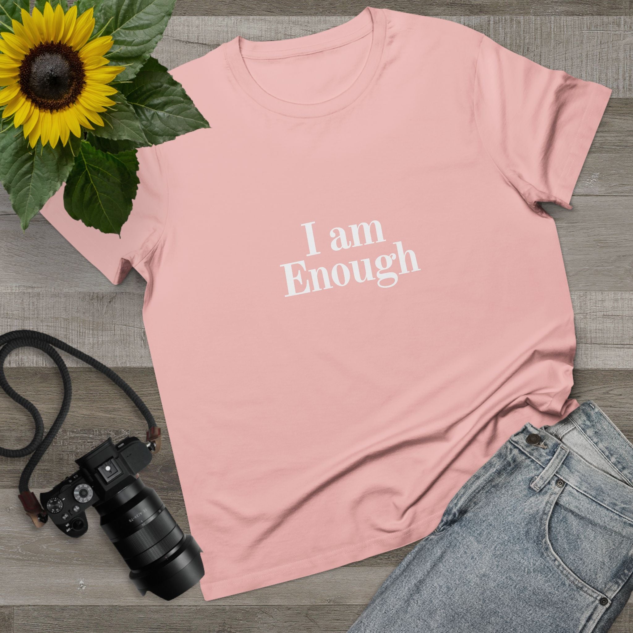 Women’s Tee — “I Am Enough” Minimalist Affirmation Shirt