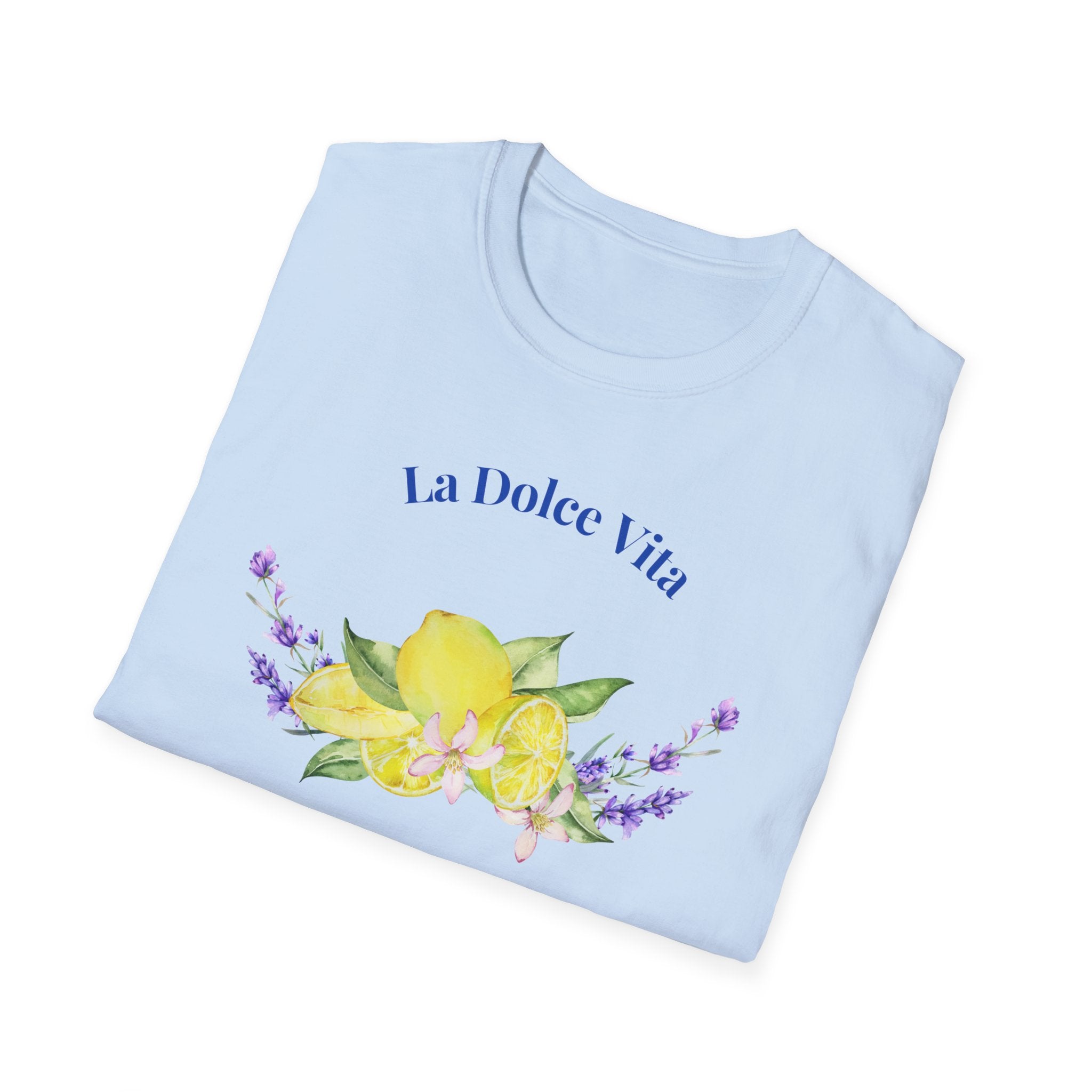 La Dolce Vita Graphic Tee | Floral Lemon & Lavender T-Shirt | Unisex Softstyle.