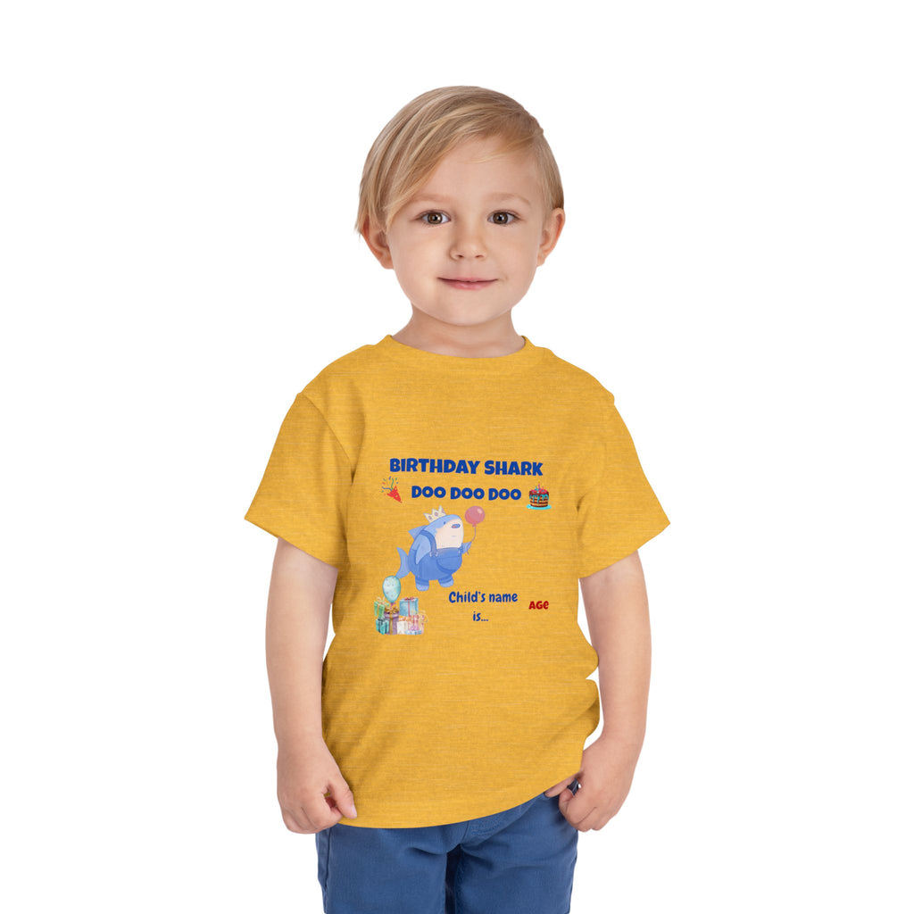 Personalized Birthday Shark TShirt for Kids  Custom Name and Age  Cute Ocean Theme Toddler Tee