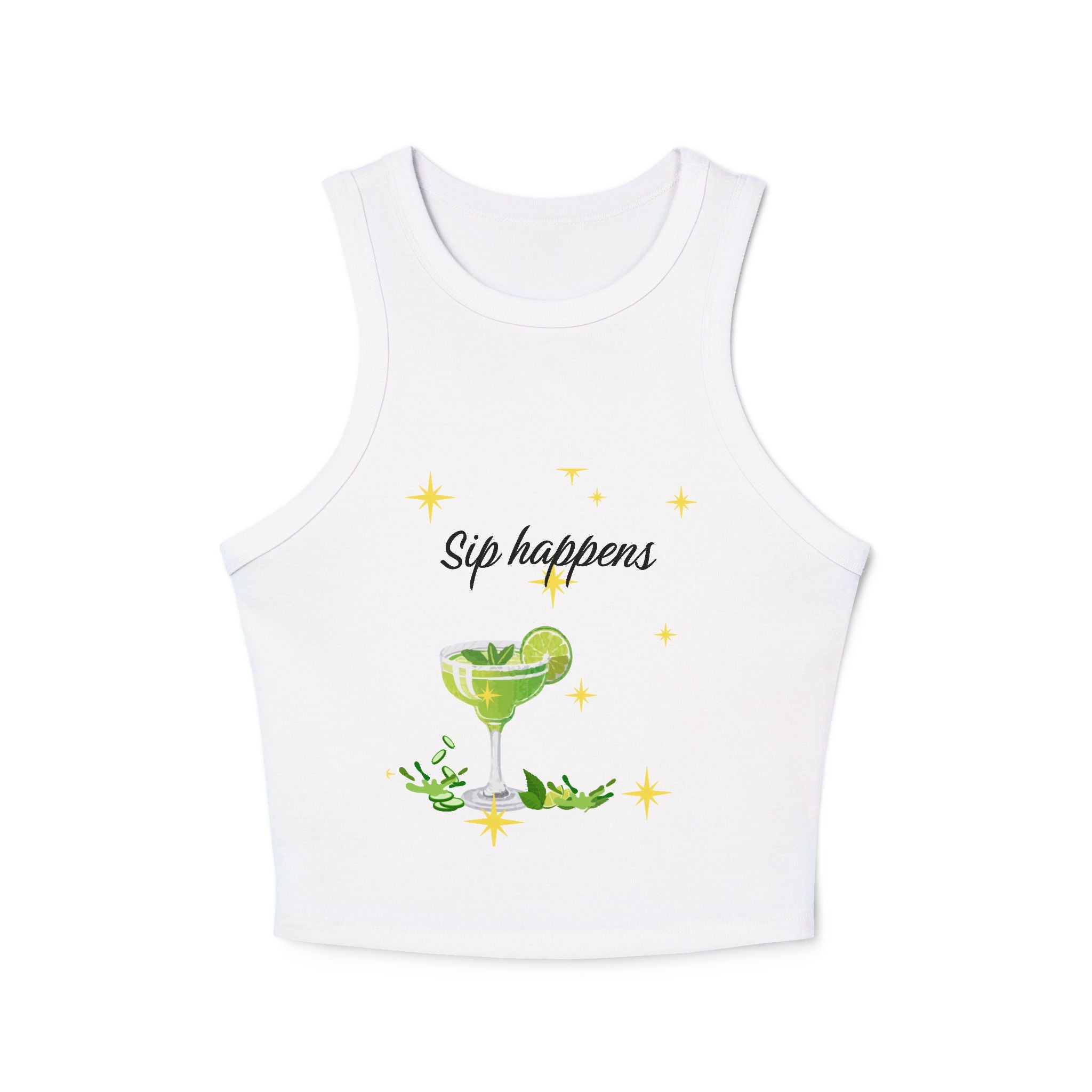 Sip Happens – Funny Margarita Tank Top, Summer Girls Trip Shirt, Vacation Cocktail Graphic Tee