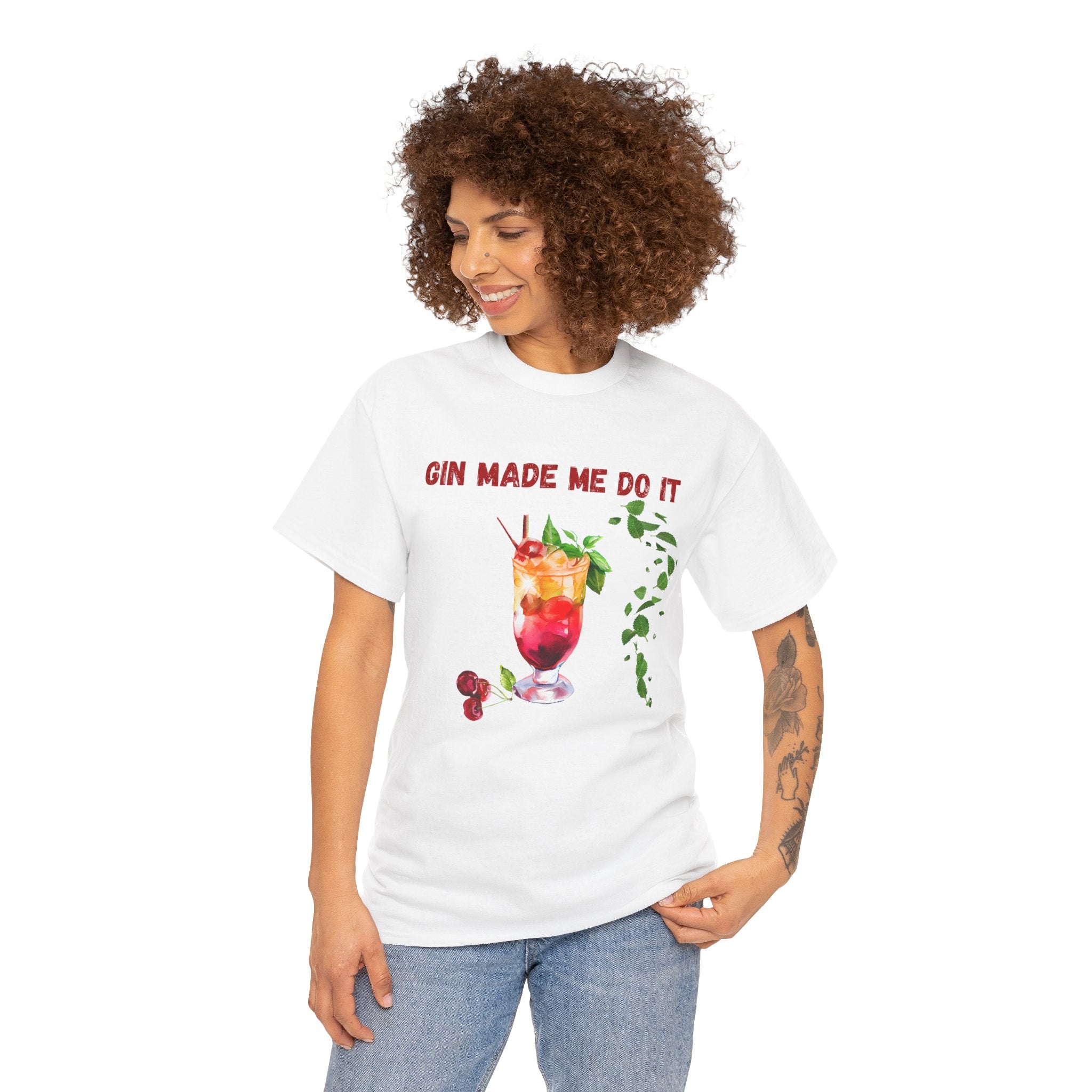 Gin Made Me Do It T-Shirt | Funny Cocktail Shirt | Unisex Graphic Tee for Summer Parties