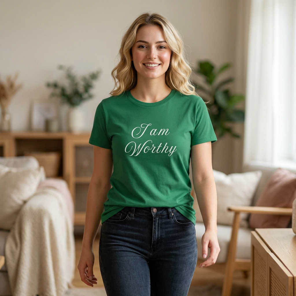 I Am Worthy T-Shirt for Women | Self Love Affirmation Tee | Aesthetic Graphic Shirt