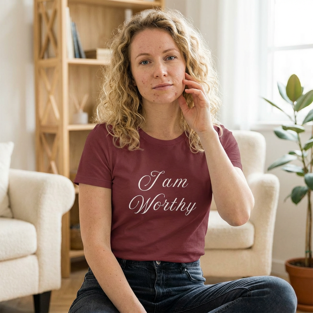 I Am Worthy T-Shirt for Women | Self Love Affirmation Tee | Aesthetic Graphic Shirt