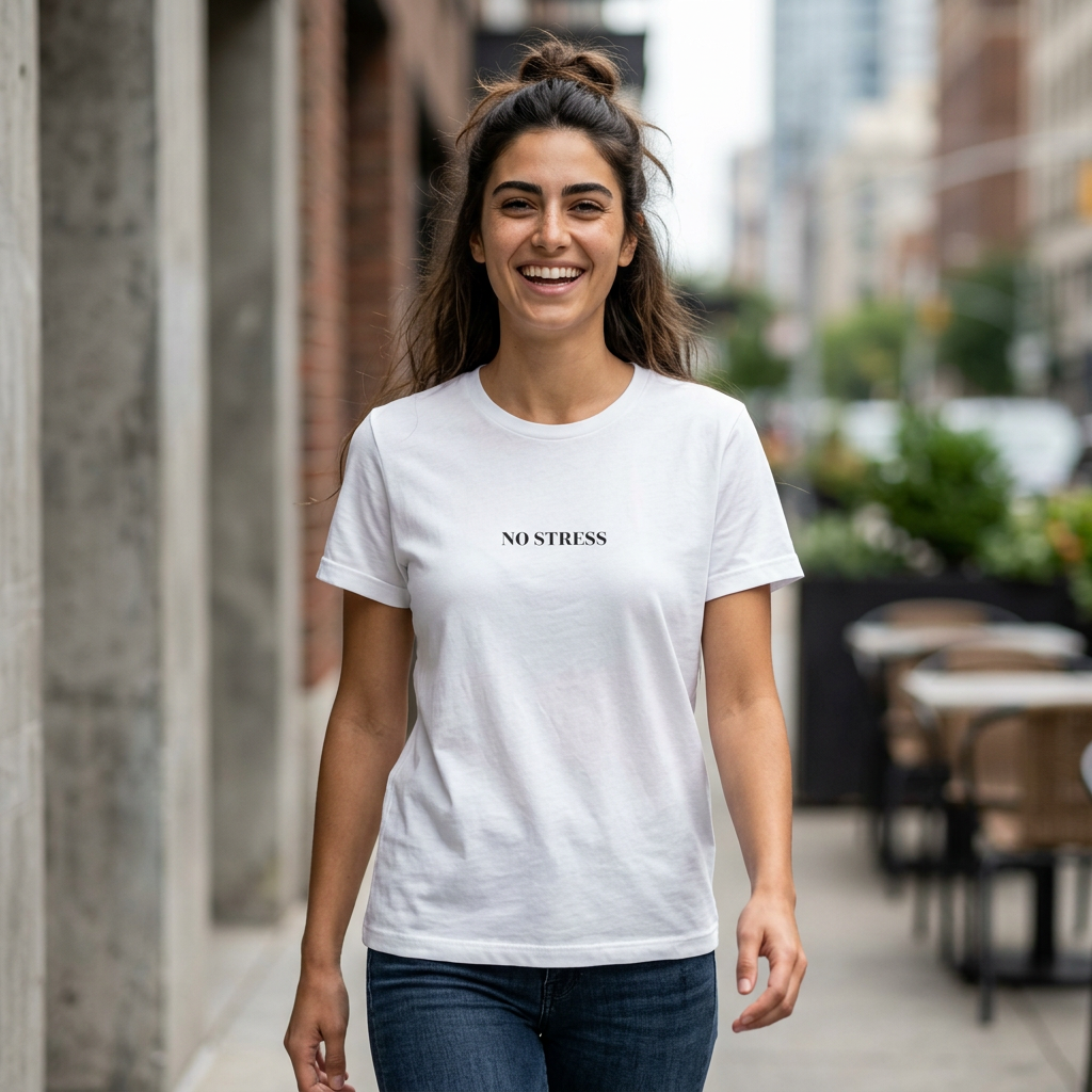 No Stress T-Shirt | Minimalist Graphic Tee | Positive Mindset Shirt | Aesthetic Unisex T-Shirt | Relaxed Lifestyle Apparel