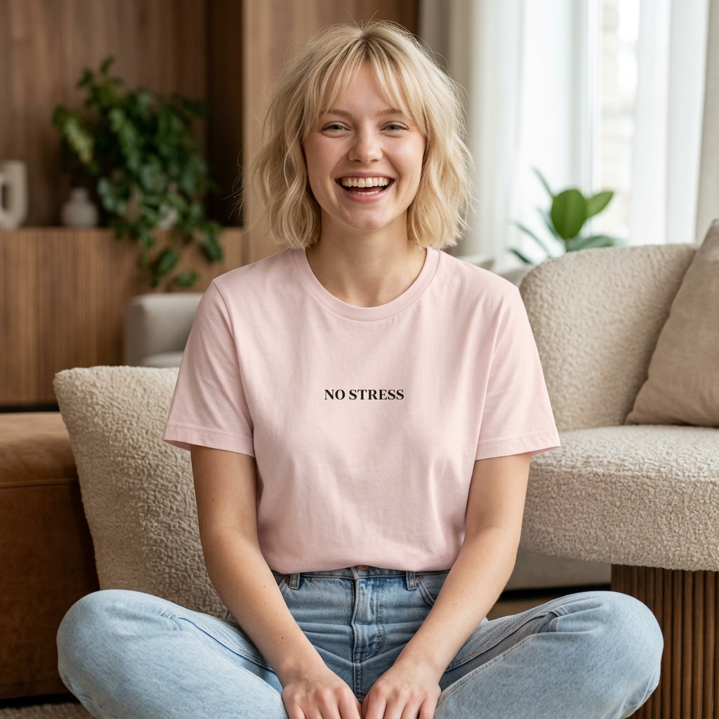 No Stress T-Shirt | Minimalist Graphic Tee | Positive Mindset Shirt | Aesthetic Unisex T-Shirt | Relaxed Lifestyle Apparel