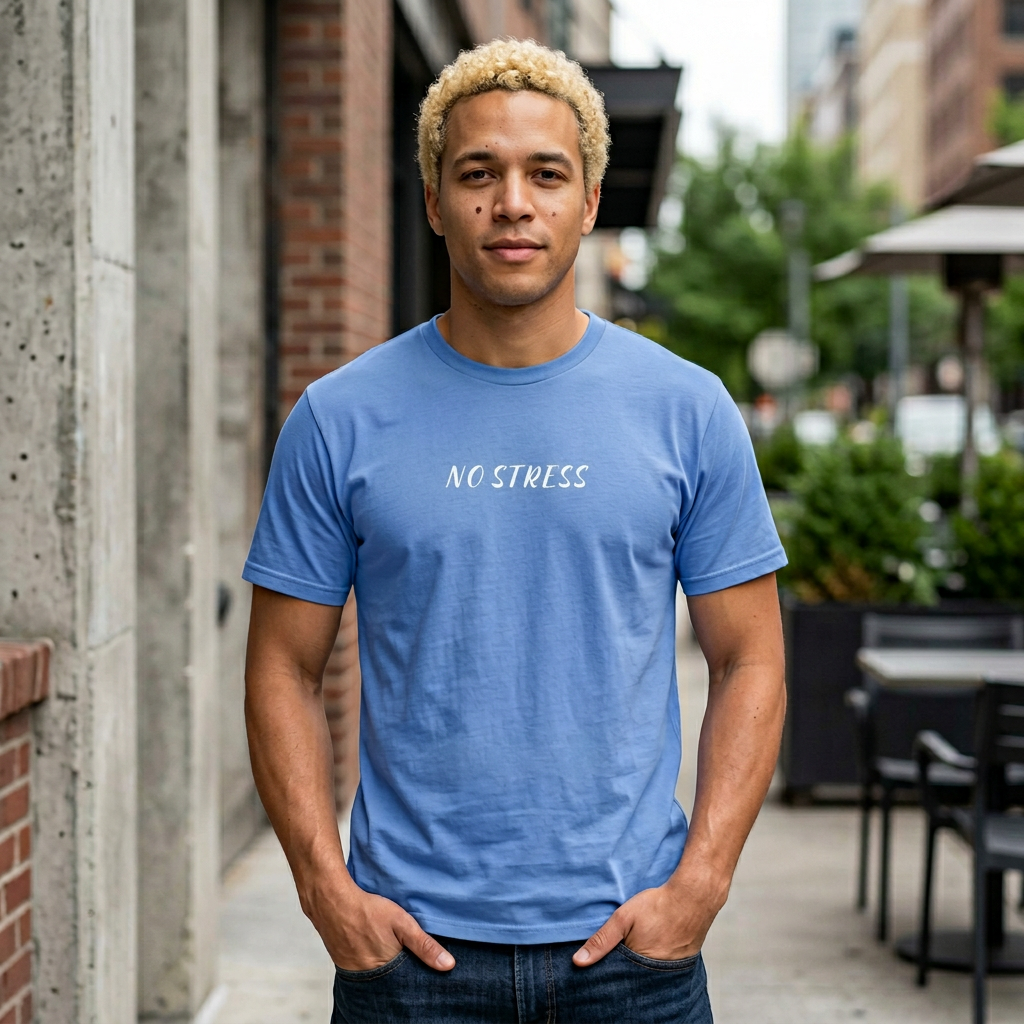 No Stress Tee | Minimalist Quote Shirt | Casual Everyday Graphic T-Shirt